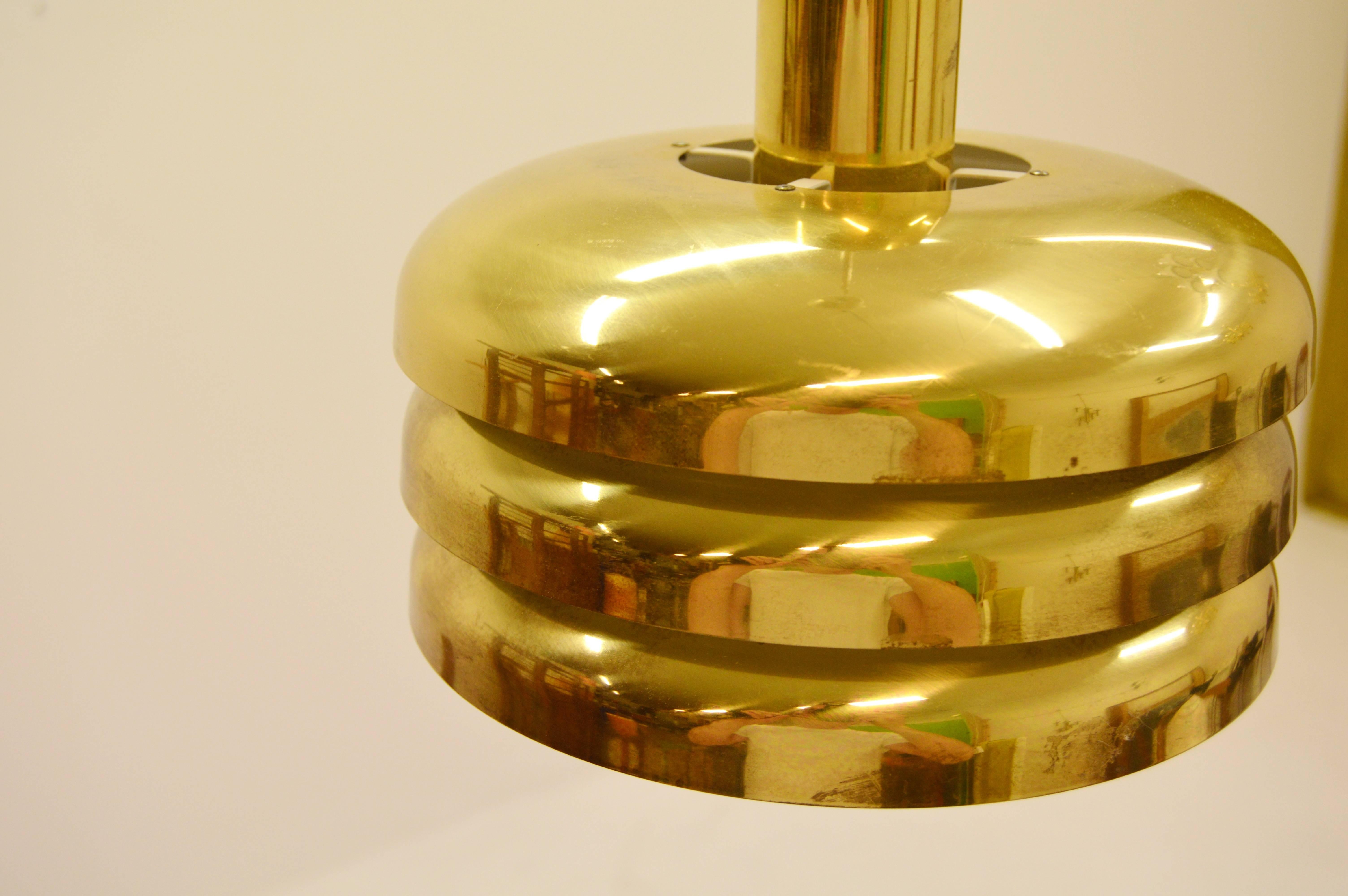Mid-20th Century Hans-Agne Jakobsson Brass Cylinder Ceiling Light