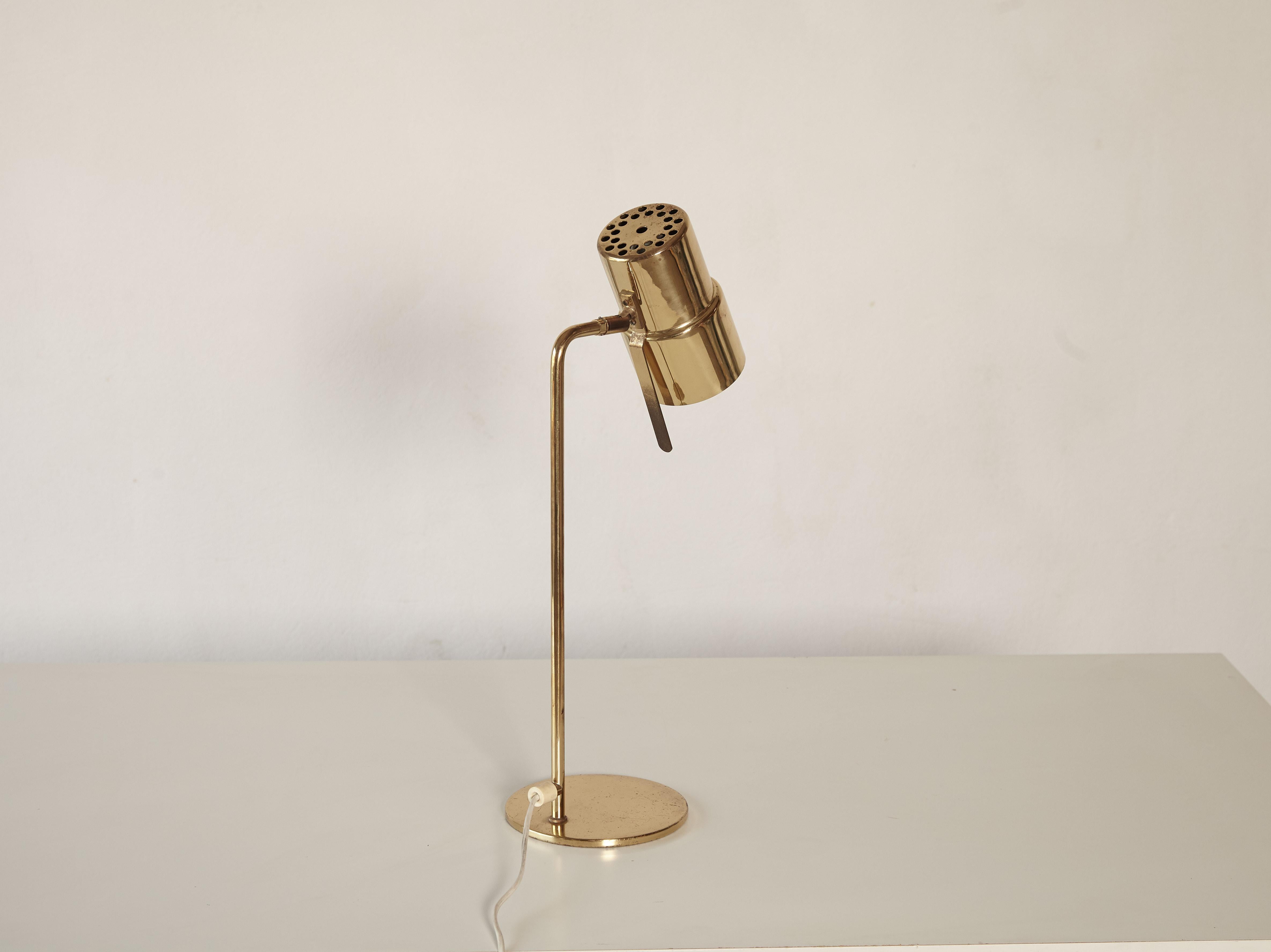 Hans-Agne Jakobsson Brass Model B195/2 Table / Desk Lamp, Sweden, 1960s In Good Condition In London, GB