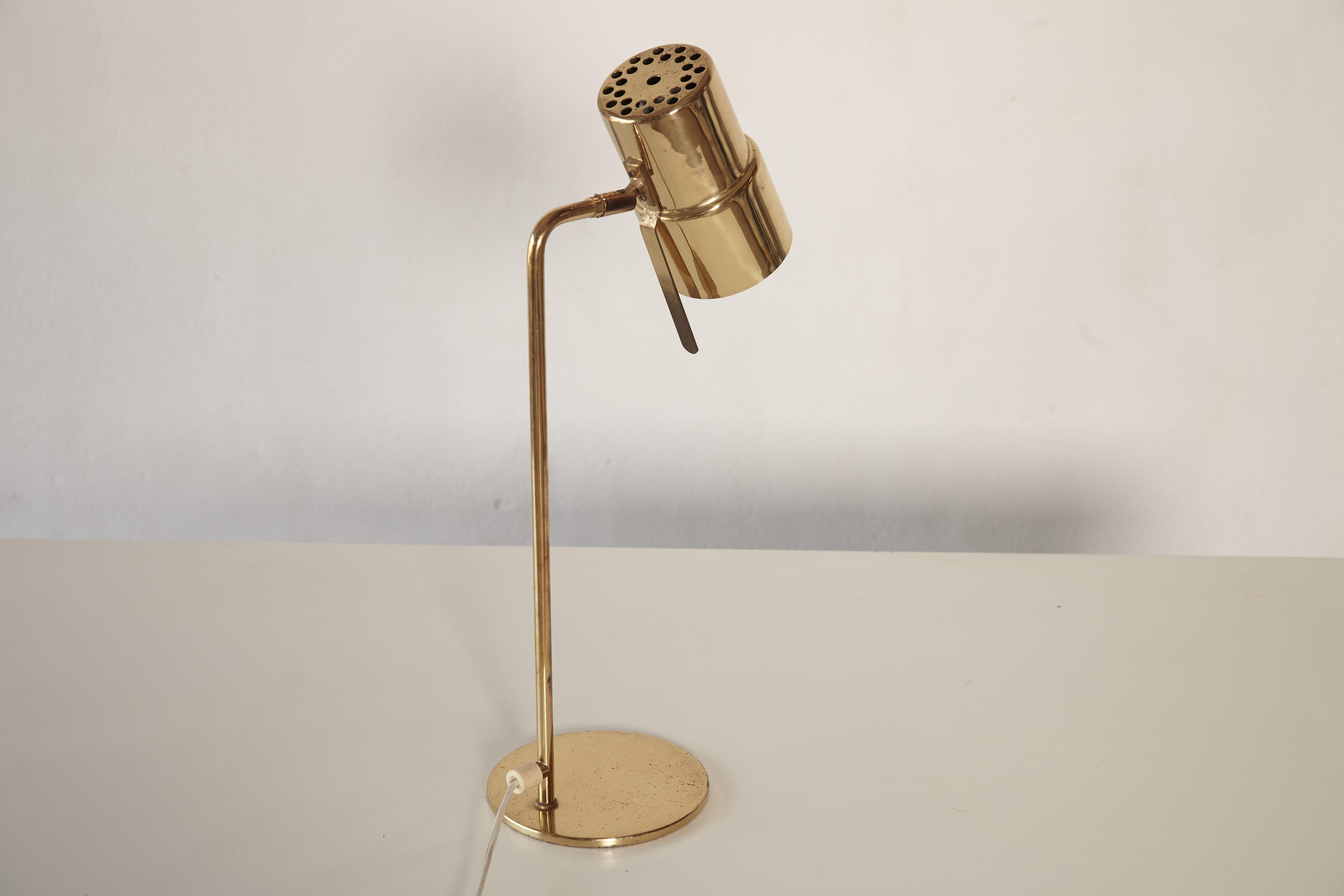 20th Century Hans-Agne Jakobsson Brass Model B195/2 Table / Desk Lamp, Sweden, 1960s