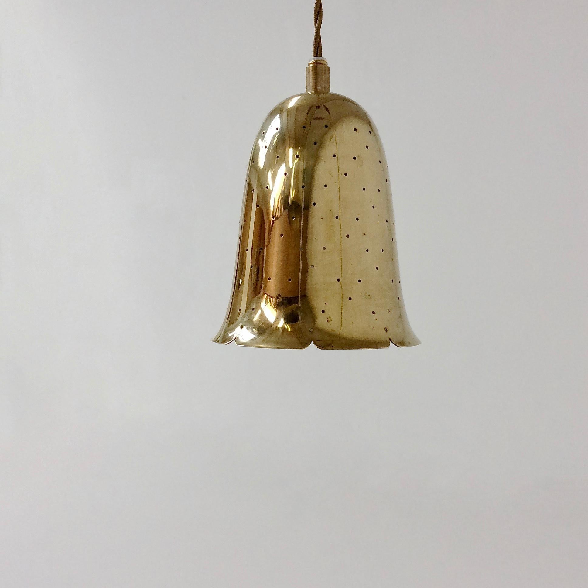 Hans-Agne Jakobsson Brass Pendant Lamp, circa 1960, Sweden In Good Condition In Brussels, BE