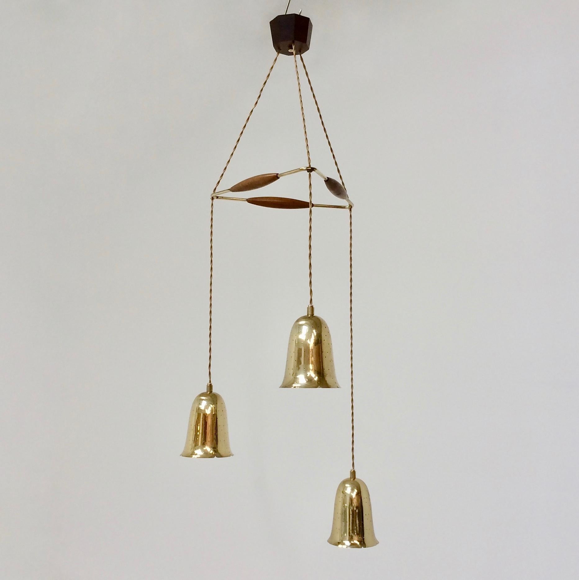 Hans-Agne Jakobsson Brass Pendant Lamp, circa 1960, Sweden 1