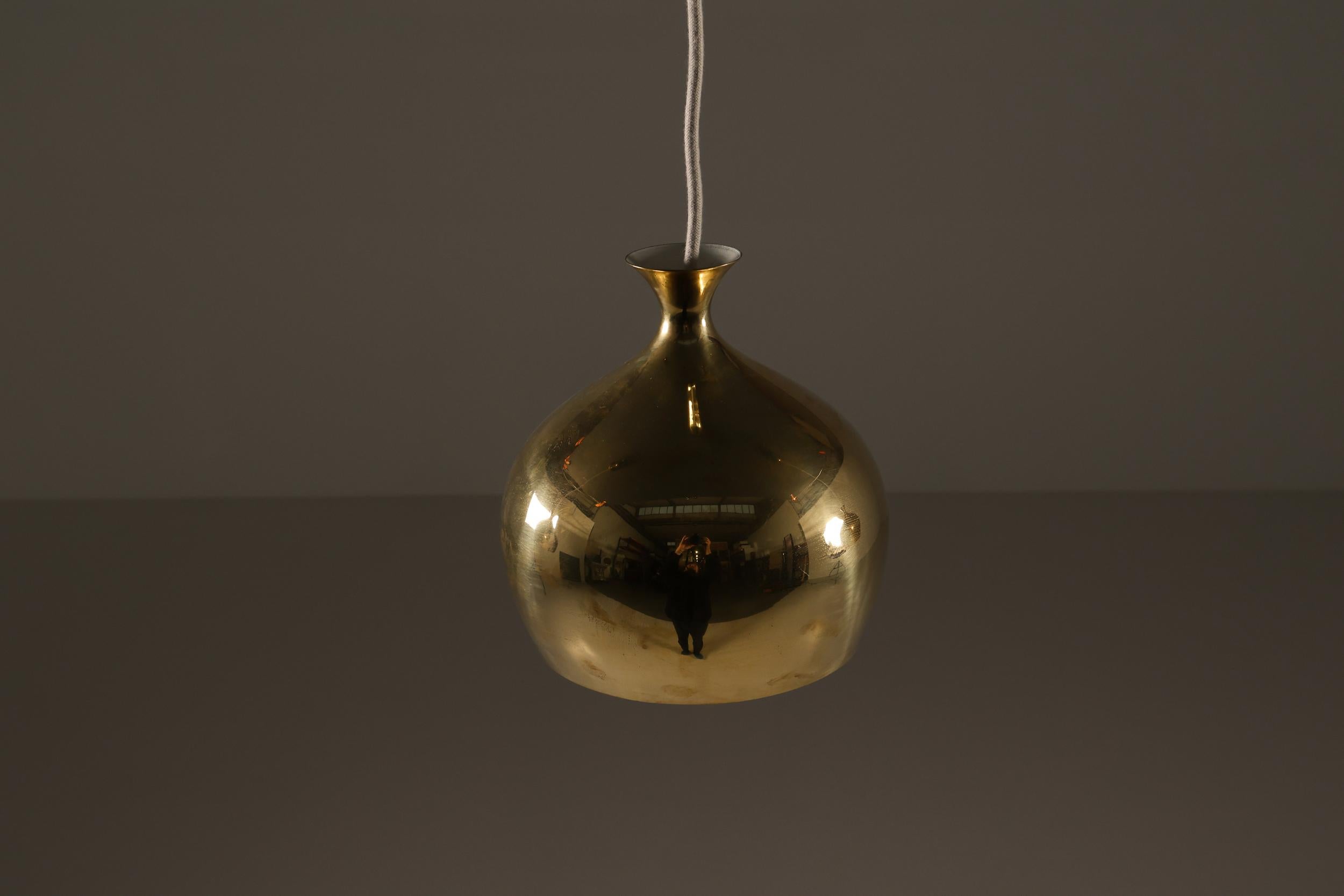 Hans Agne Jakobsson Brass Pendant Lamp for Markaryd, Scandinavian Design, 1960's For Sale 6