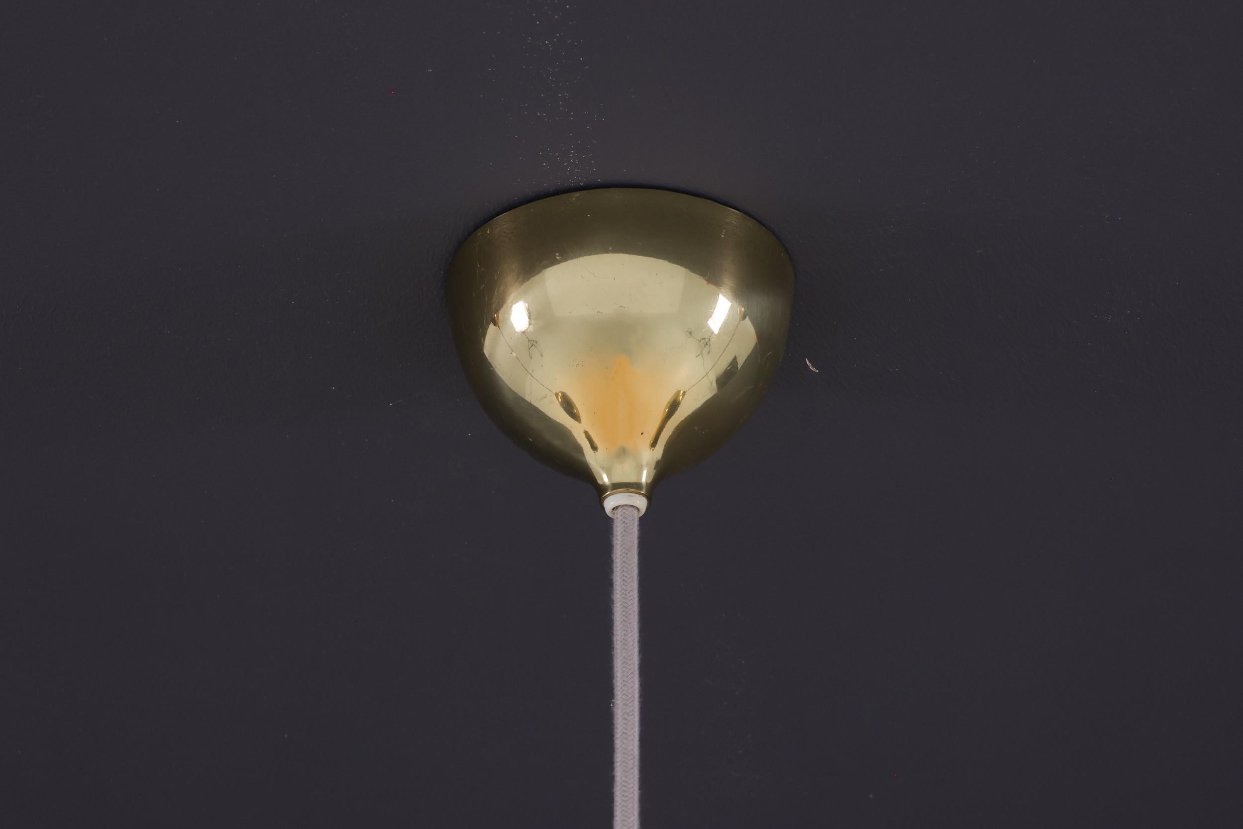Hans Agne Jakobsson Brass Pendant Lamp for Markaryd, Scandinavian Design, 1960's For Sale 8