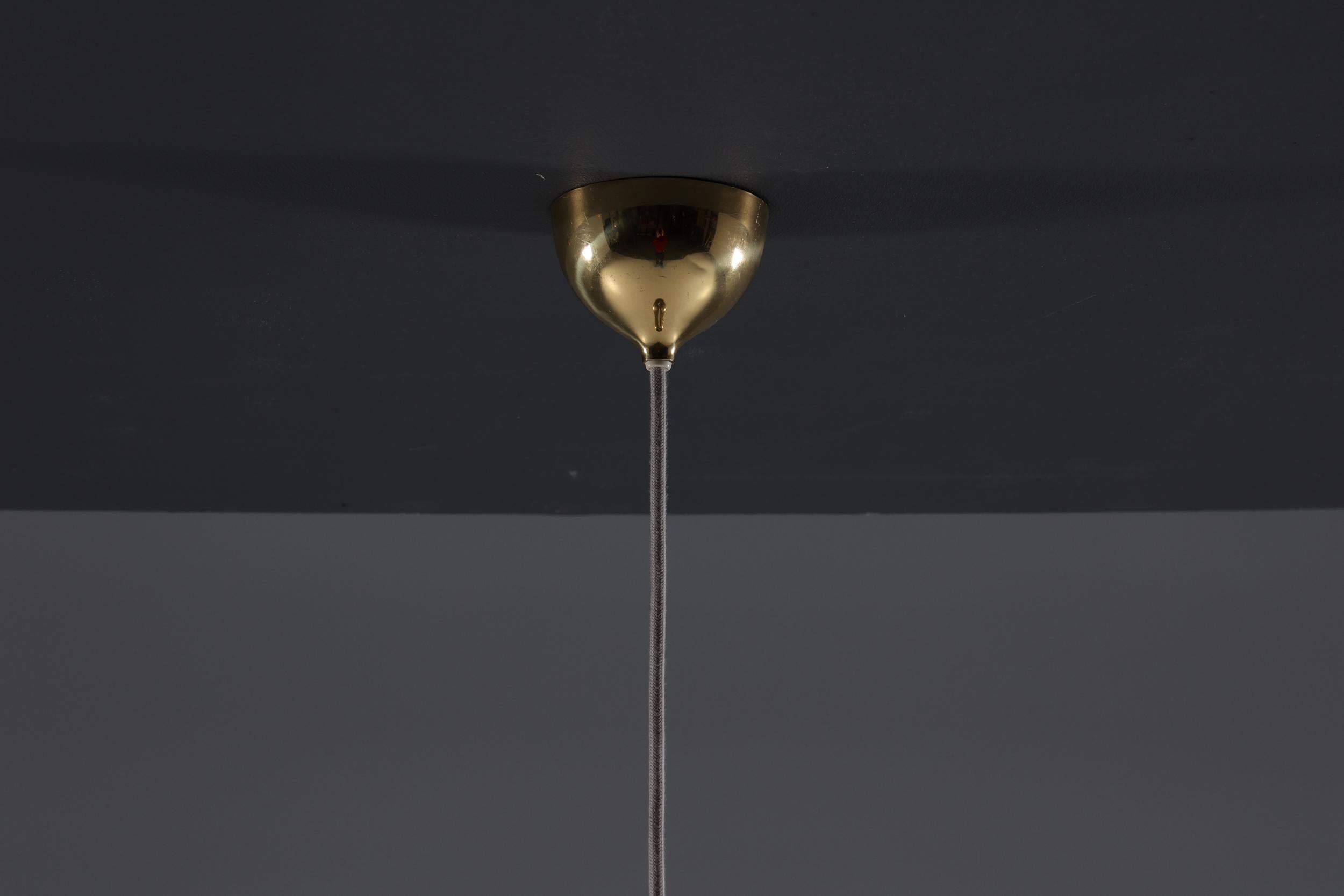 Hans Agne Jakobsson Brass Pendant Lamp for Markaryd, Scandinavian Design, 1960's For Sale 9