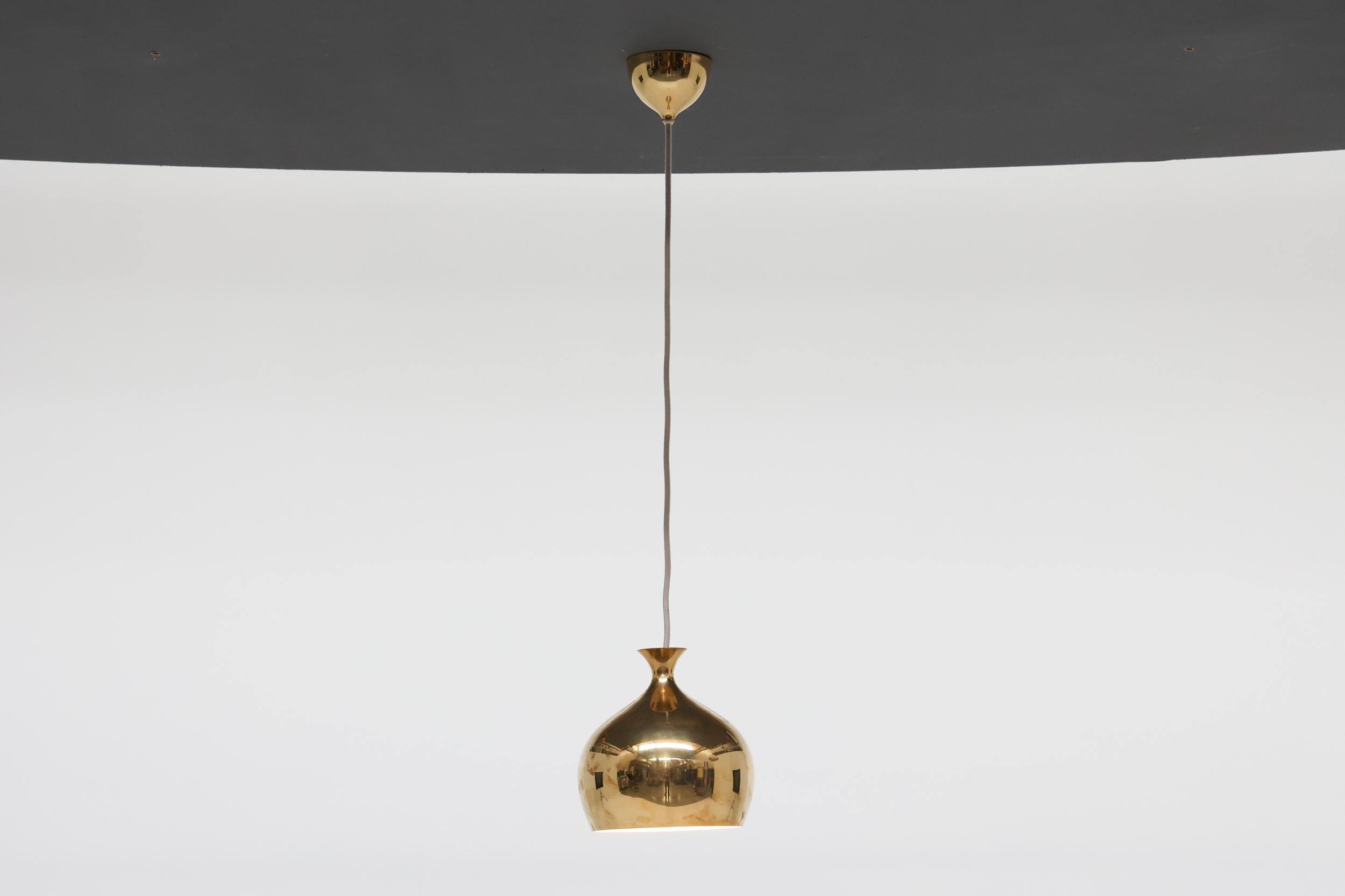 Swedish Hans Agne Jakobsson Brass Pendant Lamp for Markaryd, Scandinavian Design, 1960's For Sale