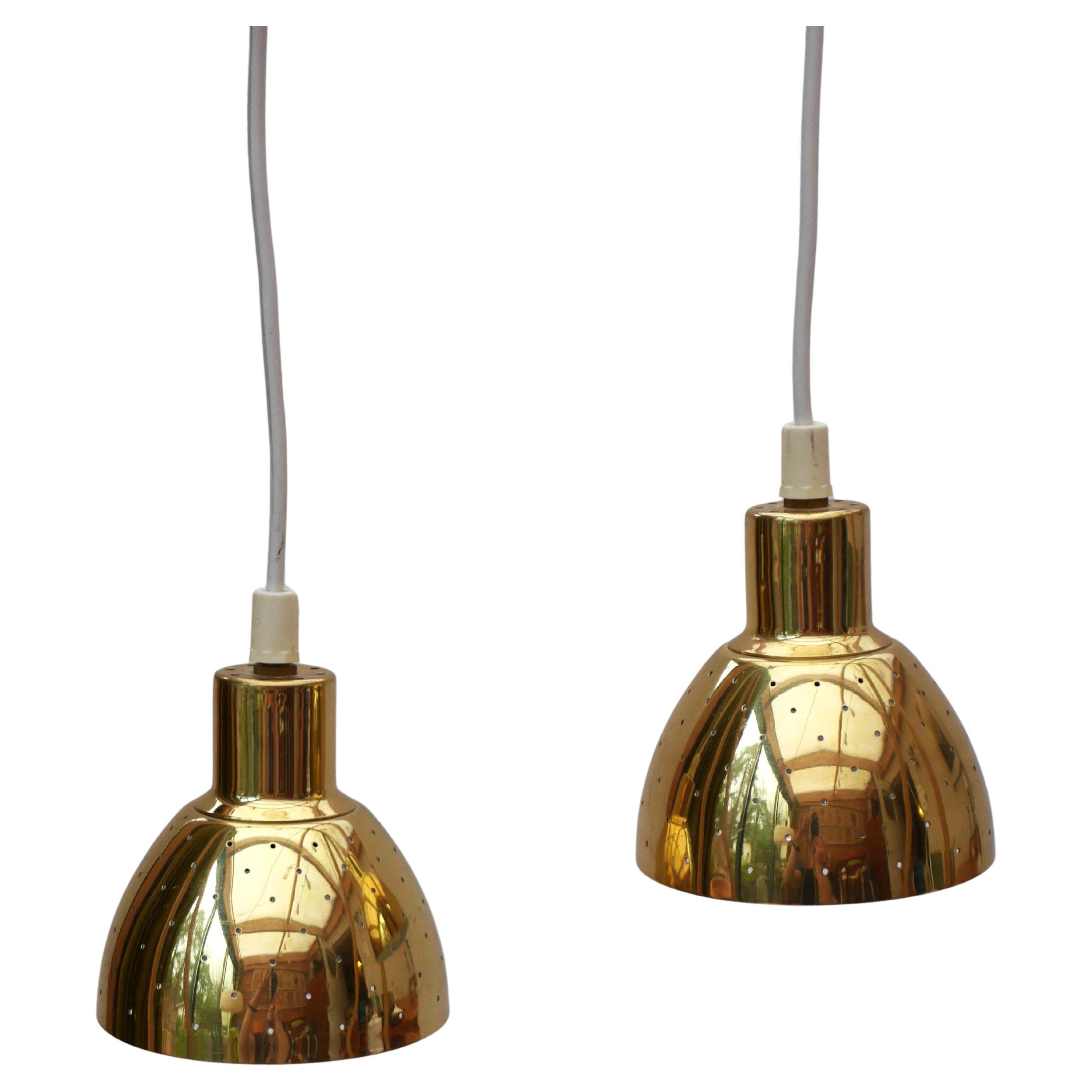 Hans Agne Jakobsson Brass pendant lamps, Markaryd, Sweden