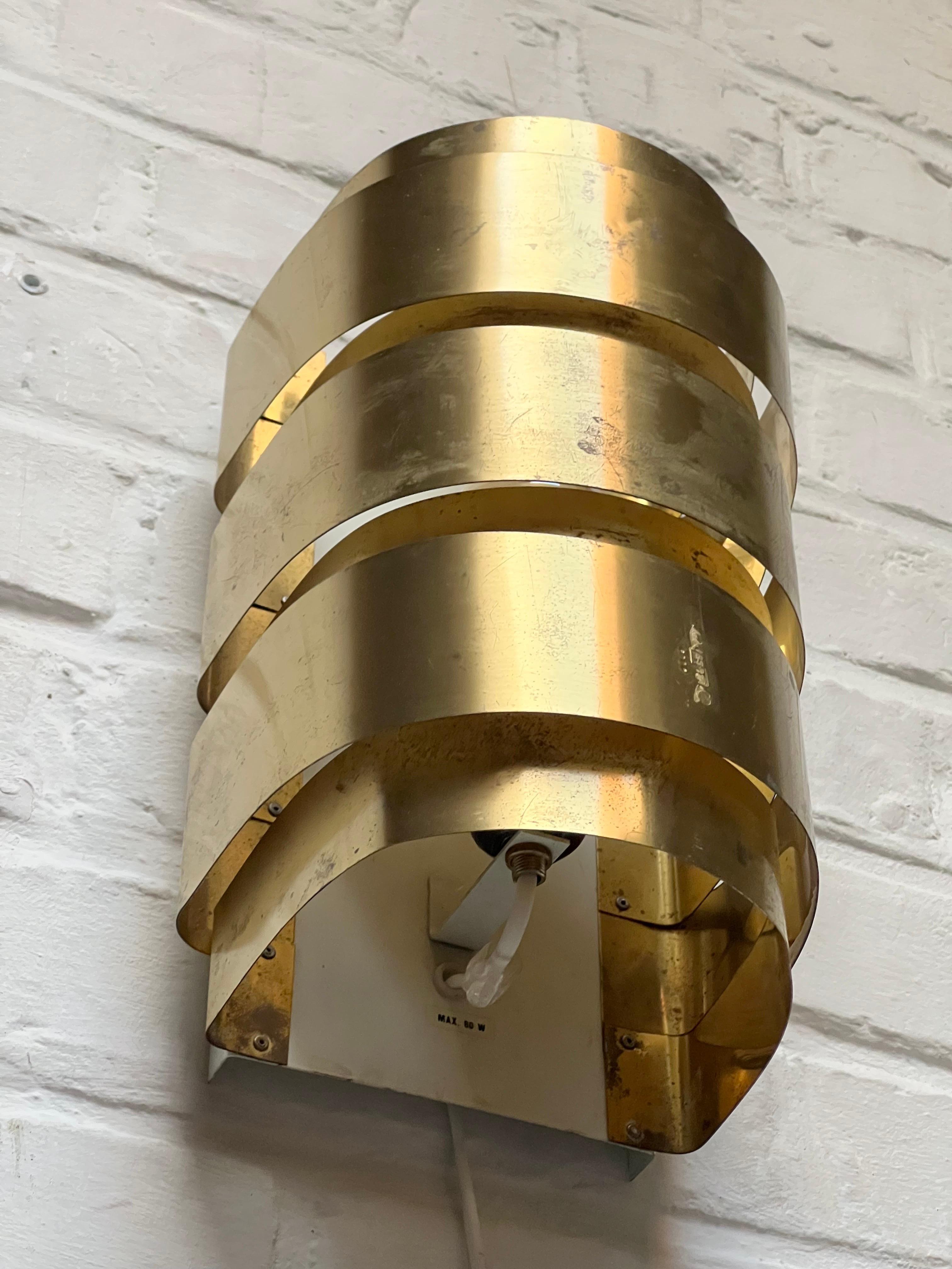 Hans Agne Jakobsson Brass Wall Lamp, Midcentury from Sweden  For Sale 5