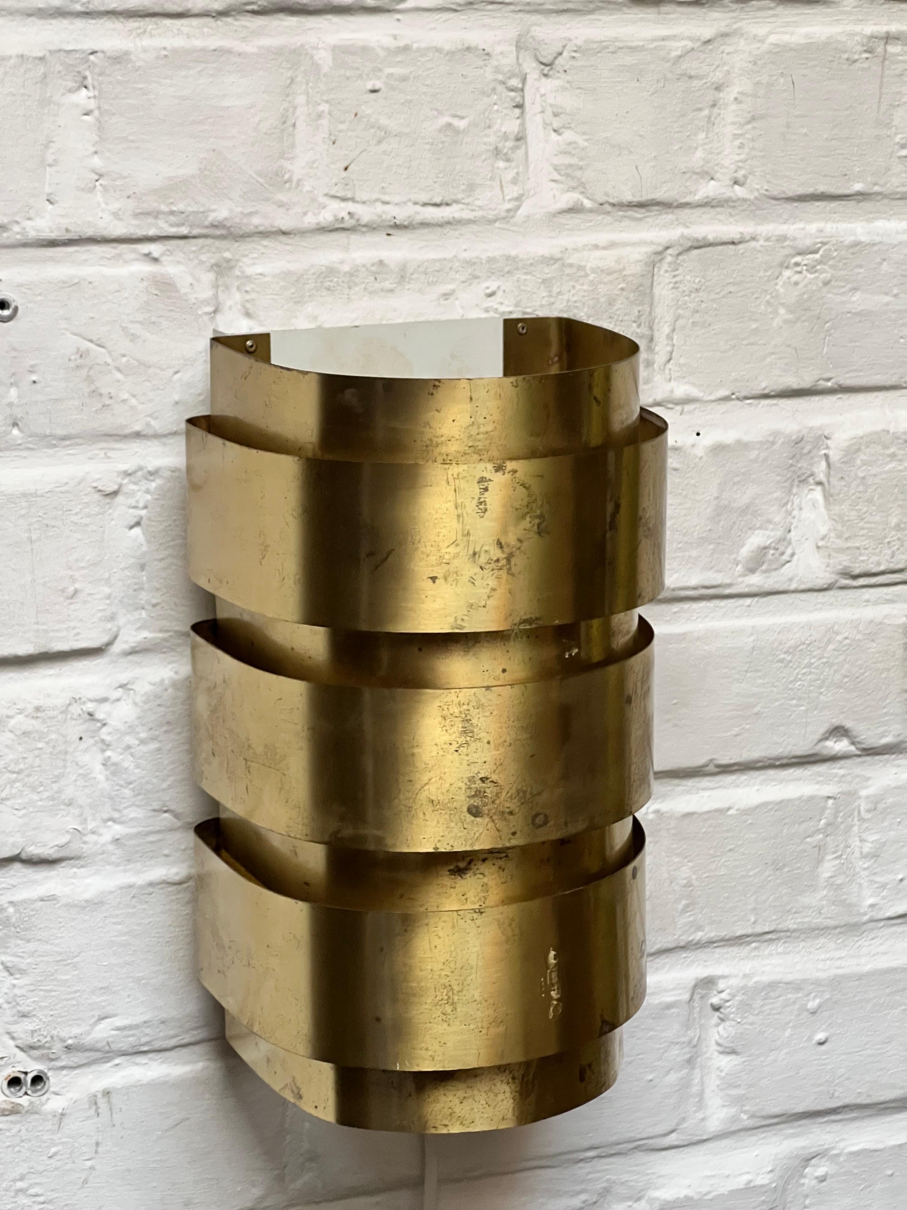 Hans Agne Jakobsson Brass Wall Lamp, Midcentury from Sweden  For Sale 6