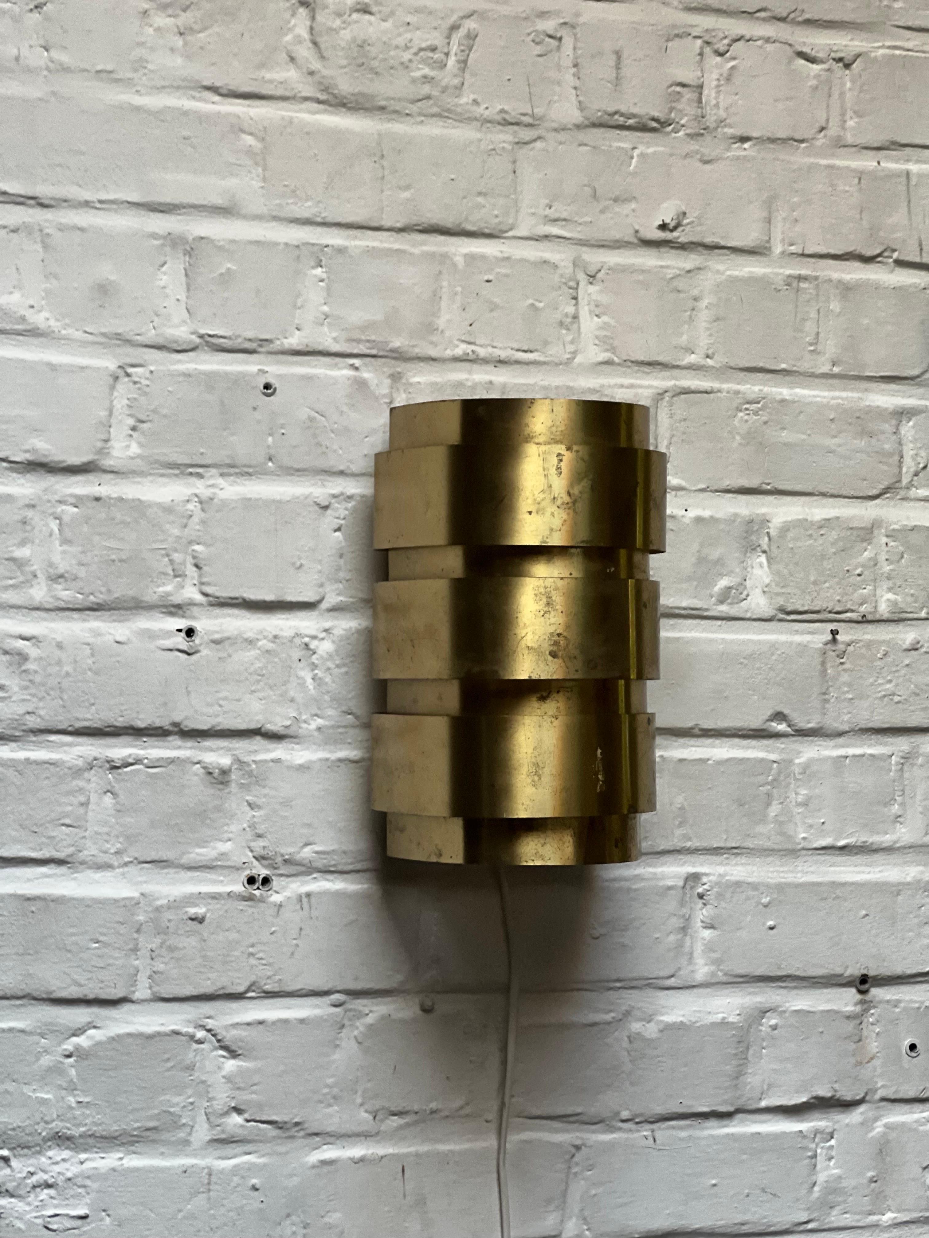 Mid-20th Century Hans Agne Jakobsson Brass Wall Lamp, Midcentury from Sweden  For Sale