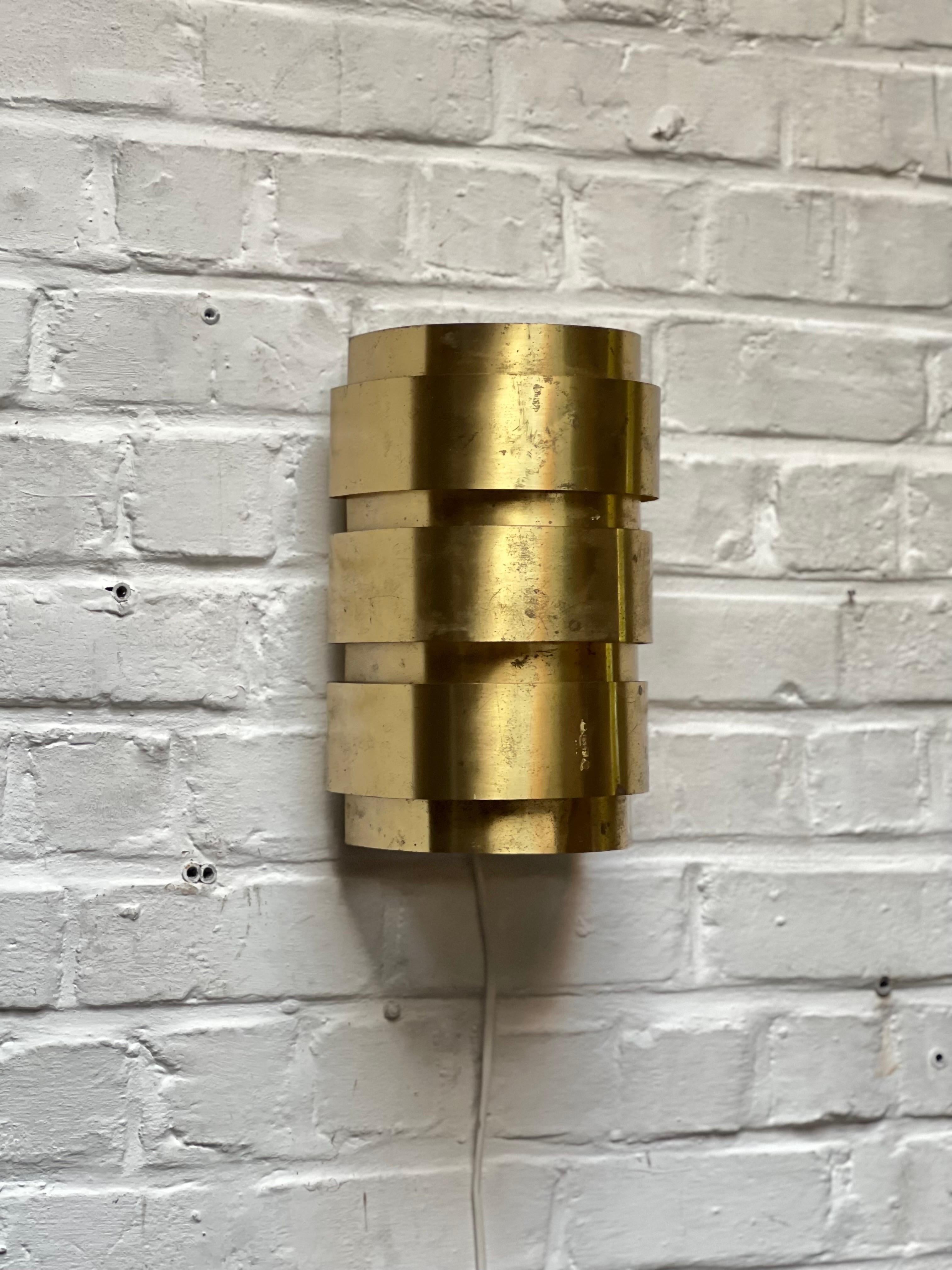 Metal Hans Agne Jakobsson Brass Wall Lamp, Midcentury from Sweden  For Sale