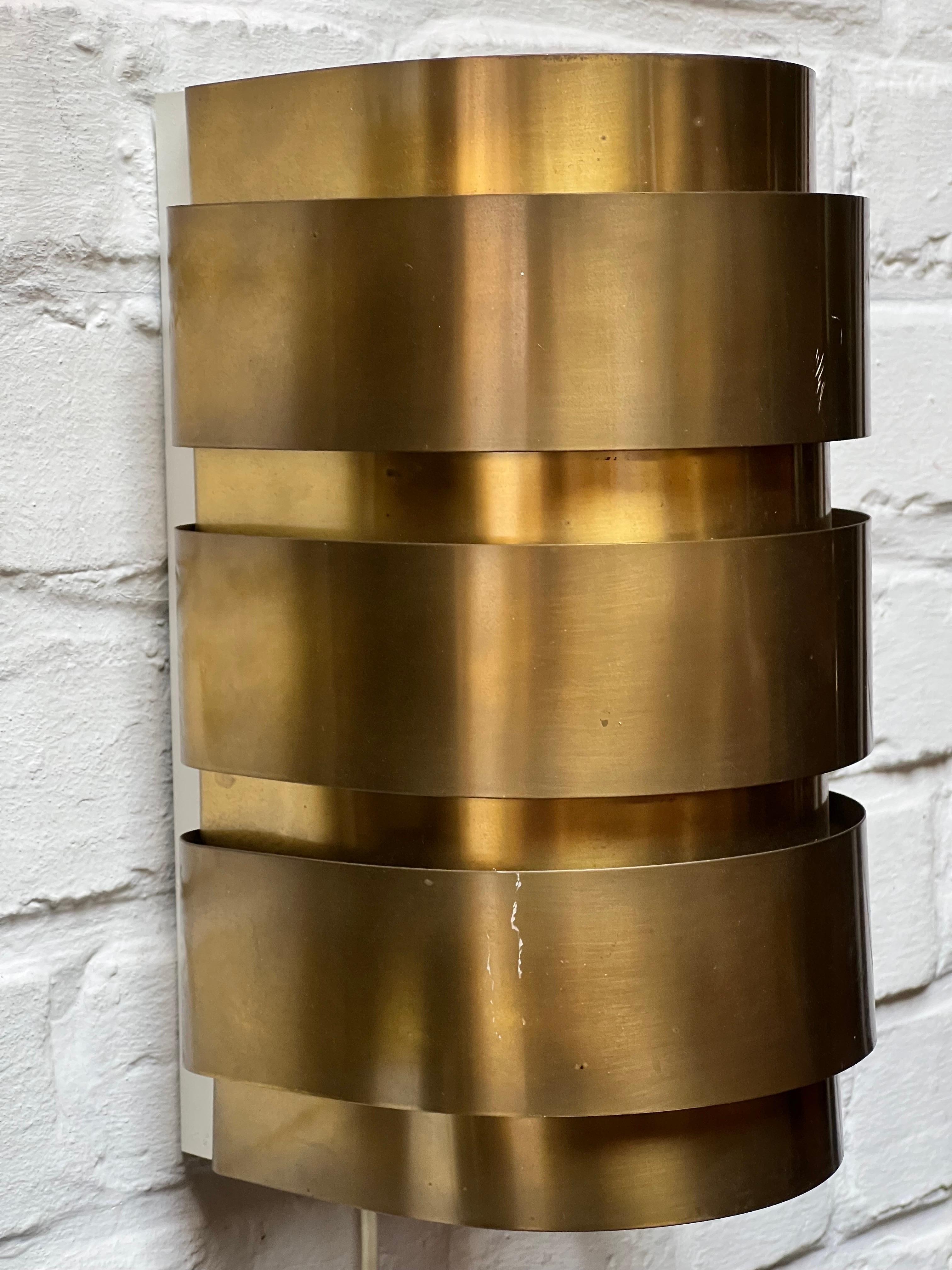 Mid-20th Century Hans Agne Jakobsson Brass Wall Lamp, Set of 4 Mid-century from Sweden For Sale