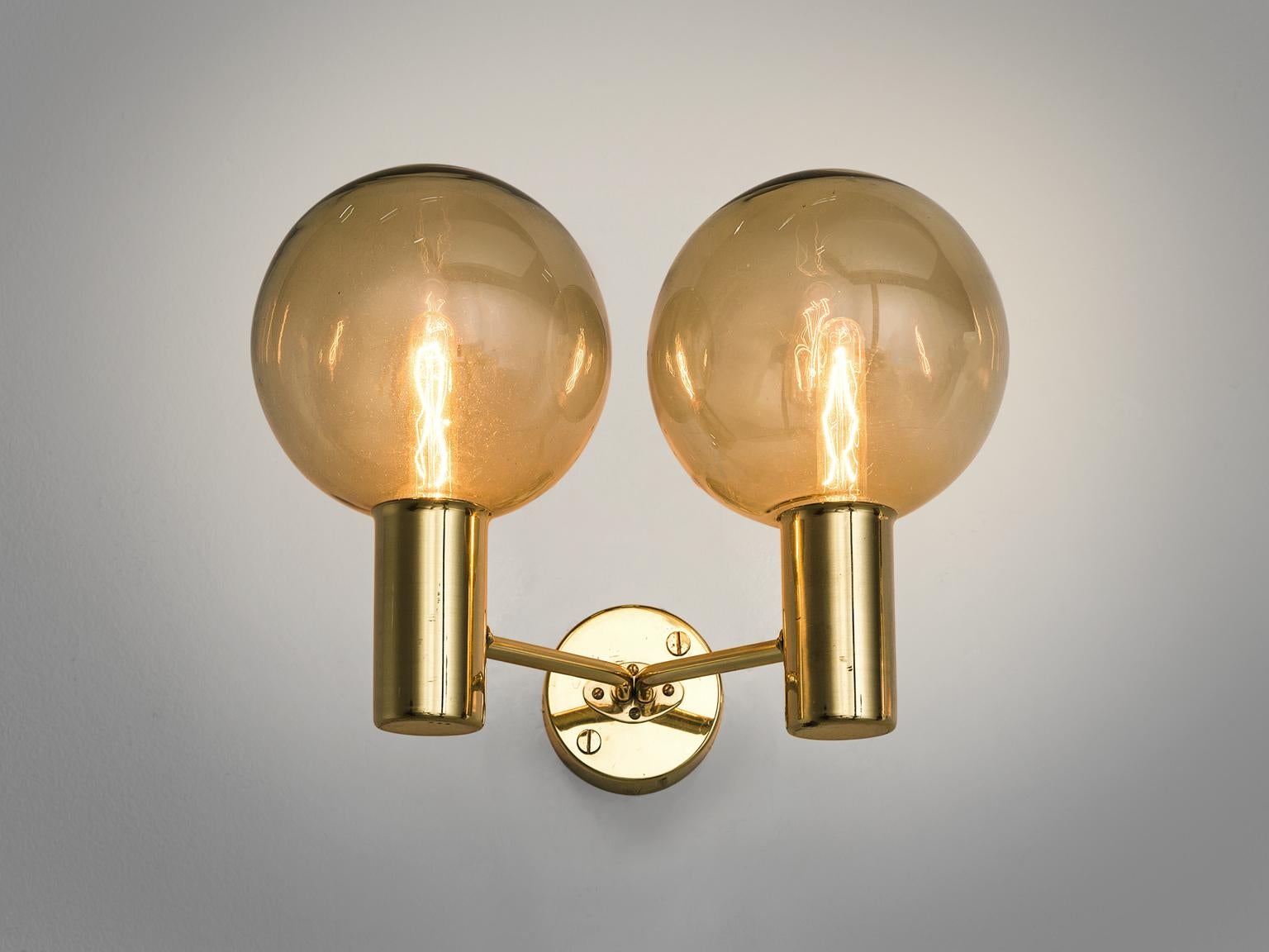 Hans-Agne Jakobsson Brass Wall Sconces In Good Condition In Waalwijk, NL
