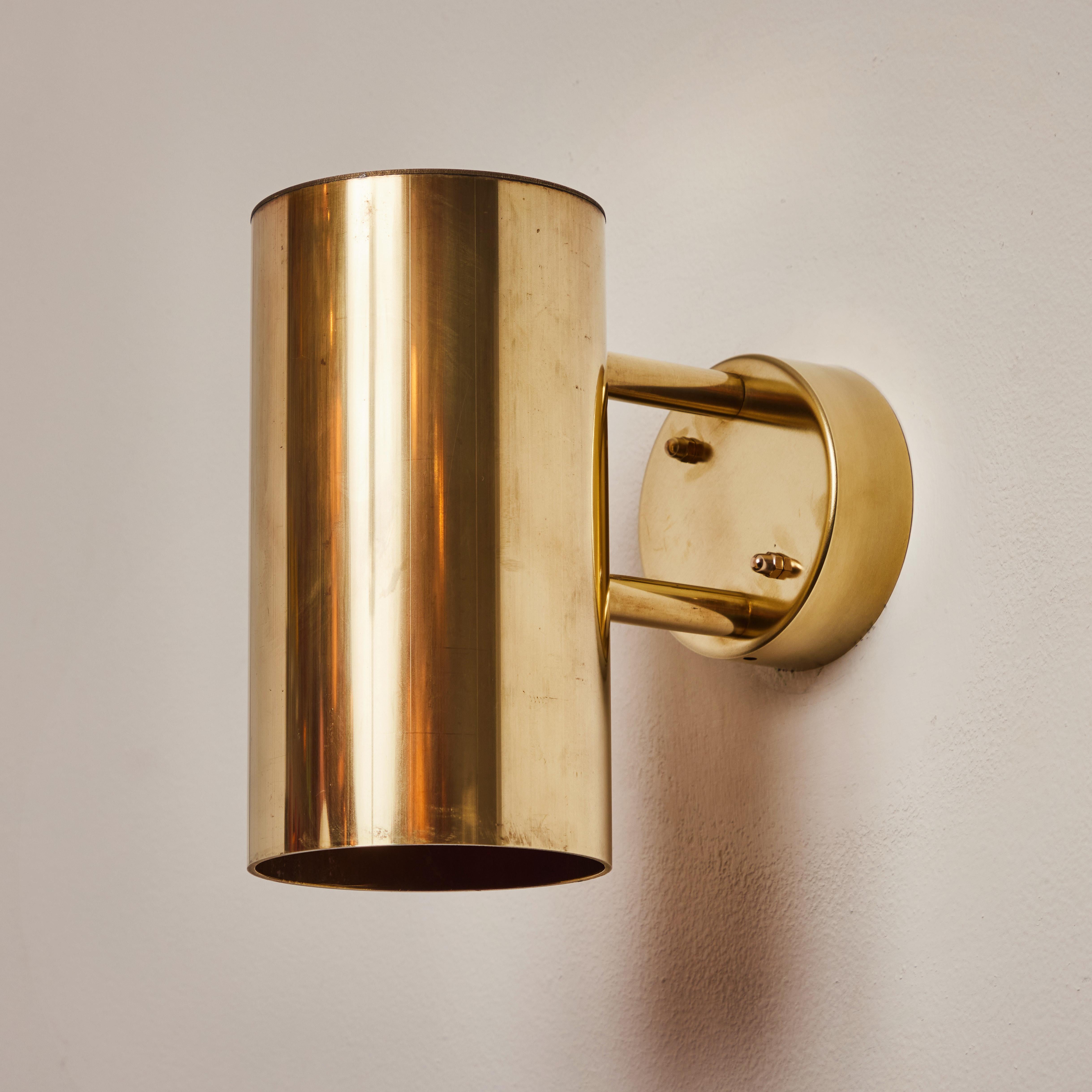 Hans-Agne Jakobsson C 627/110 'Rulle' Raw Brass Outdoor Sconce In New Condition For Sale In Glendale, CA