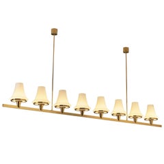 Hans-Agne Jakobsson 'C1280' Chandelier in Brass and White Glass 8.2ft