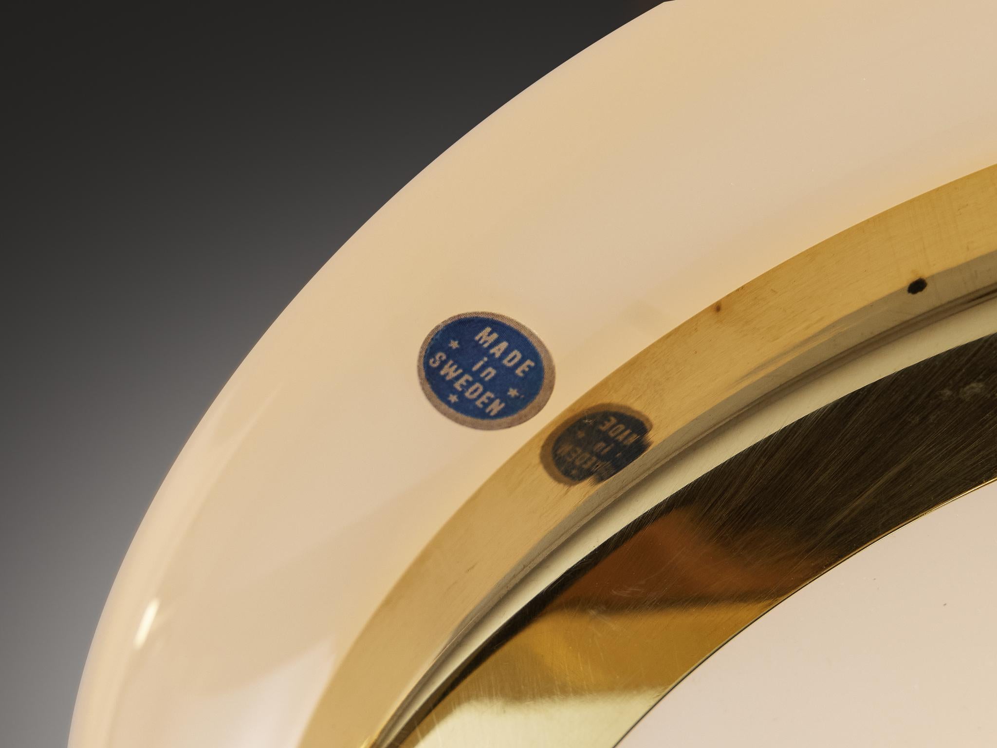 Lámpara de araña Hans-Agne Jakobsson 'C1280' de latón y cristal blanco 8,2 pies en venta 2