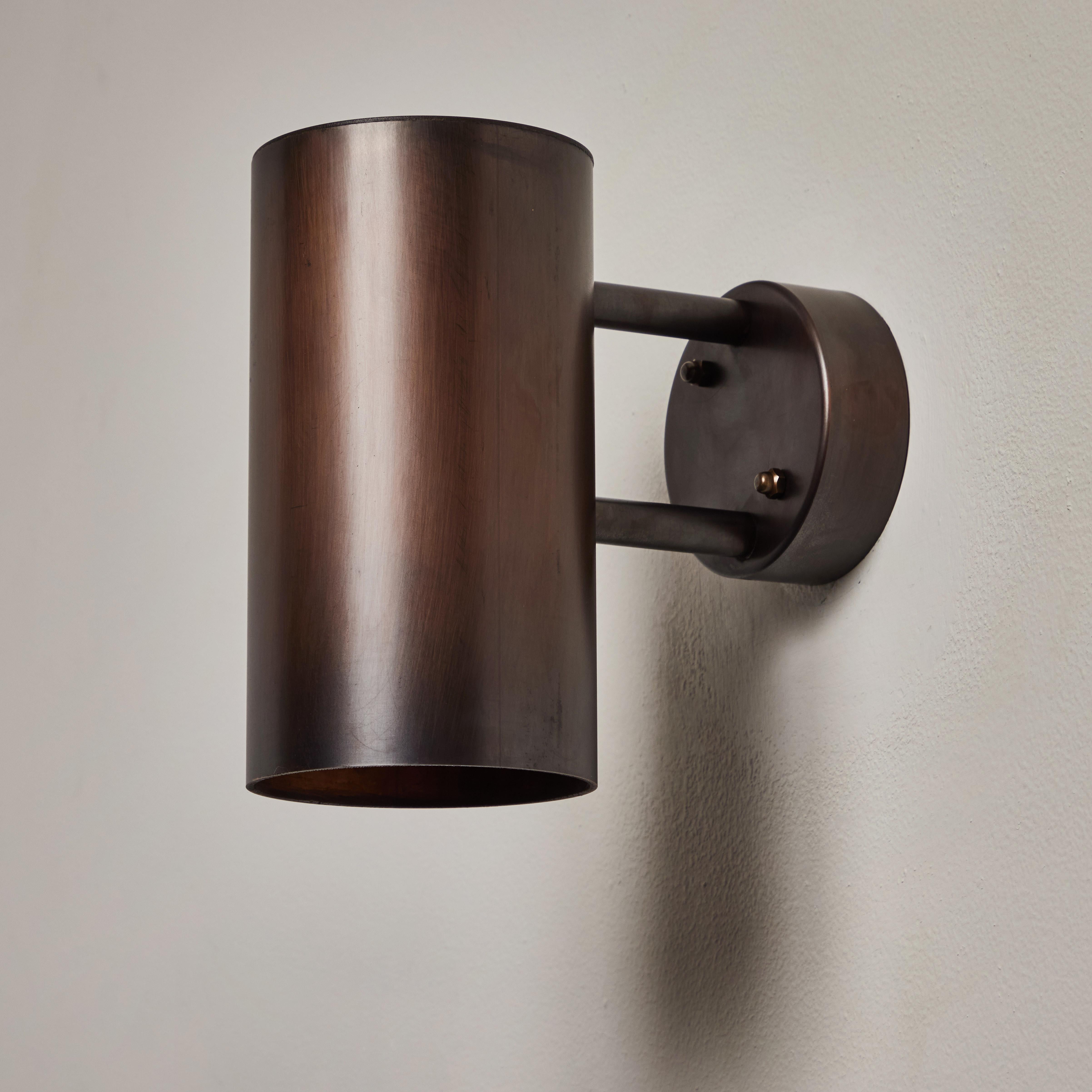 Metal Hans-Agne Jakobsson C627/110 'Rulle' Brown Patinated Outdoor Sconce For Sale