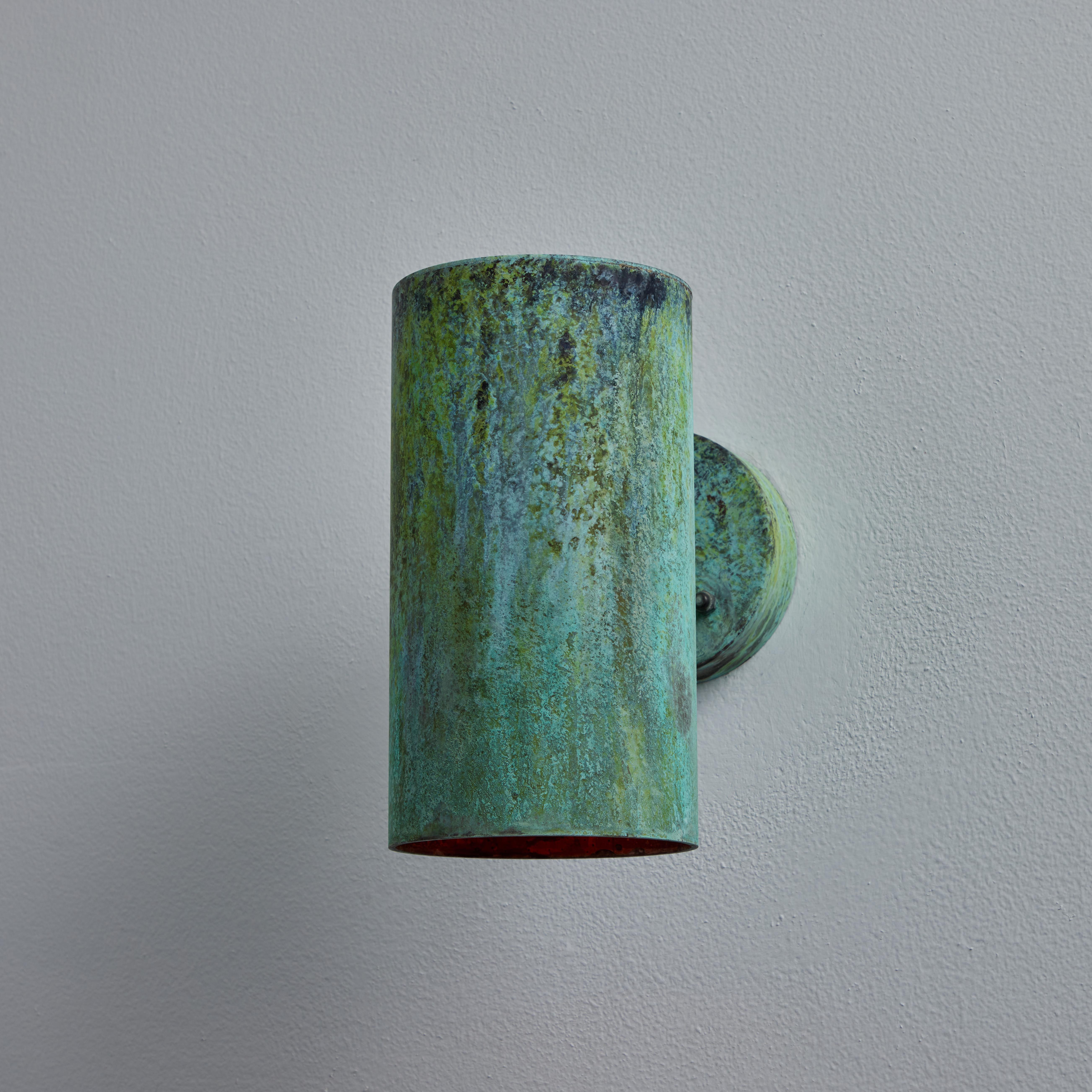 Metal Hans-Agne Jakobsson C627/110 'Rulle' Verdigris Patinated Outdoor Sconce For Sale