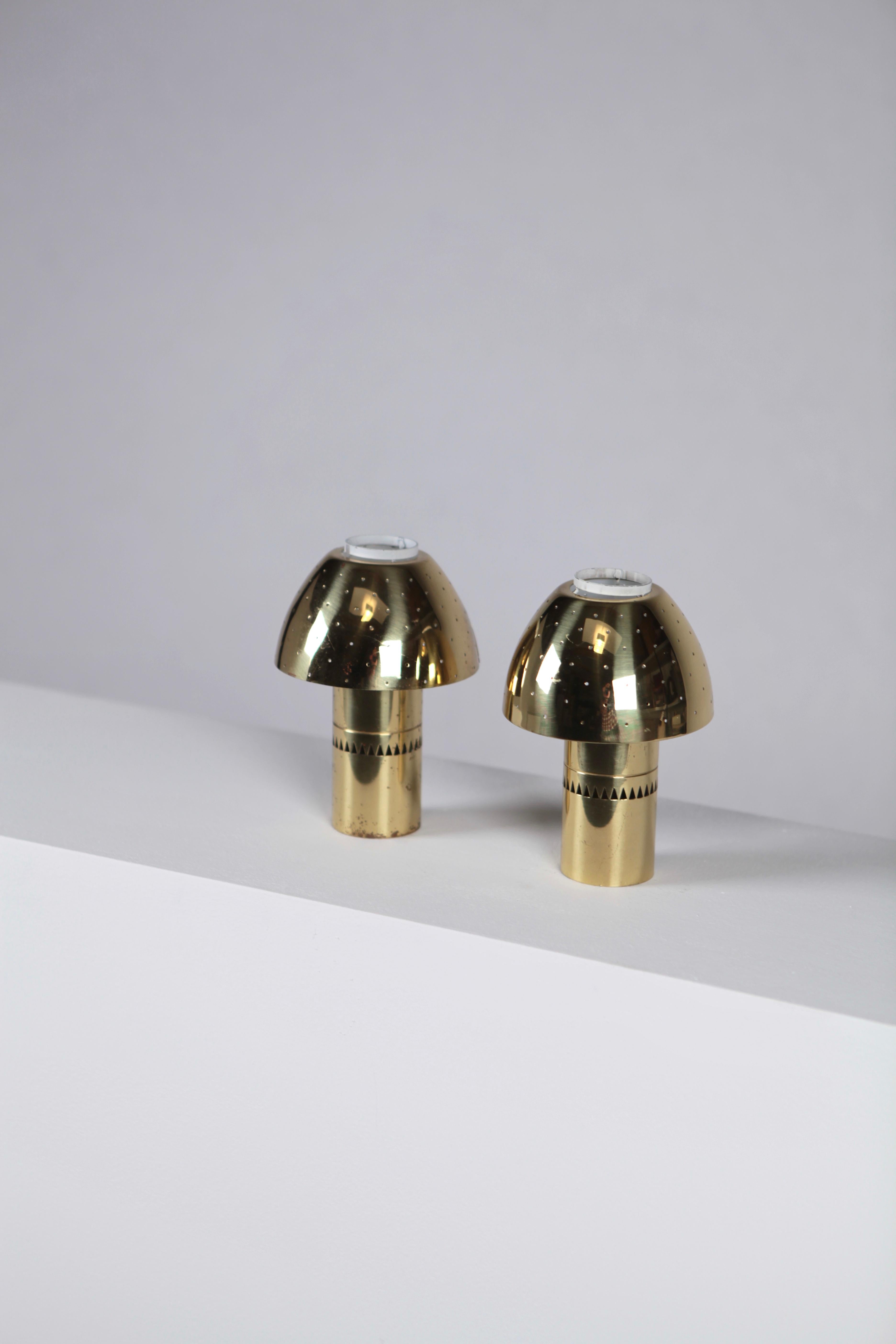Scandinavian Modern Hans-Agne Jakobsson, Candle Lights Model 145 in Perforated Brass