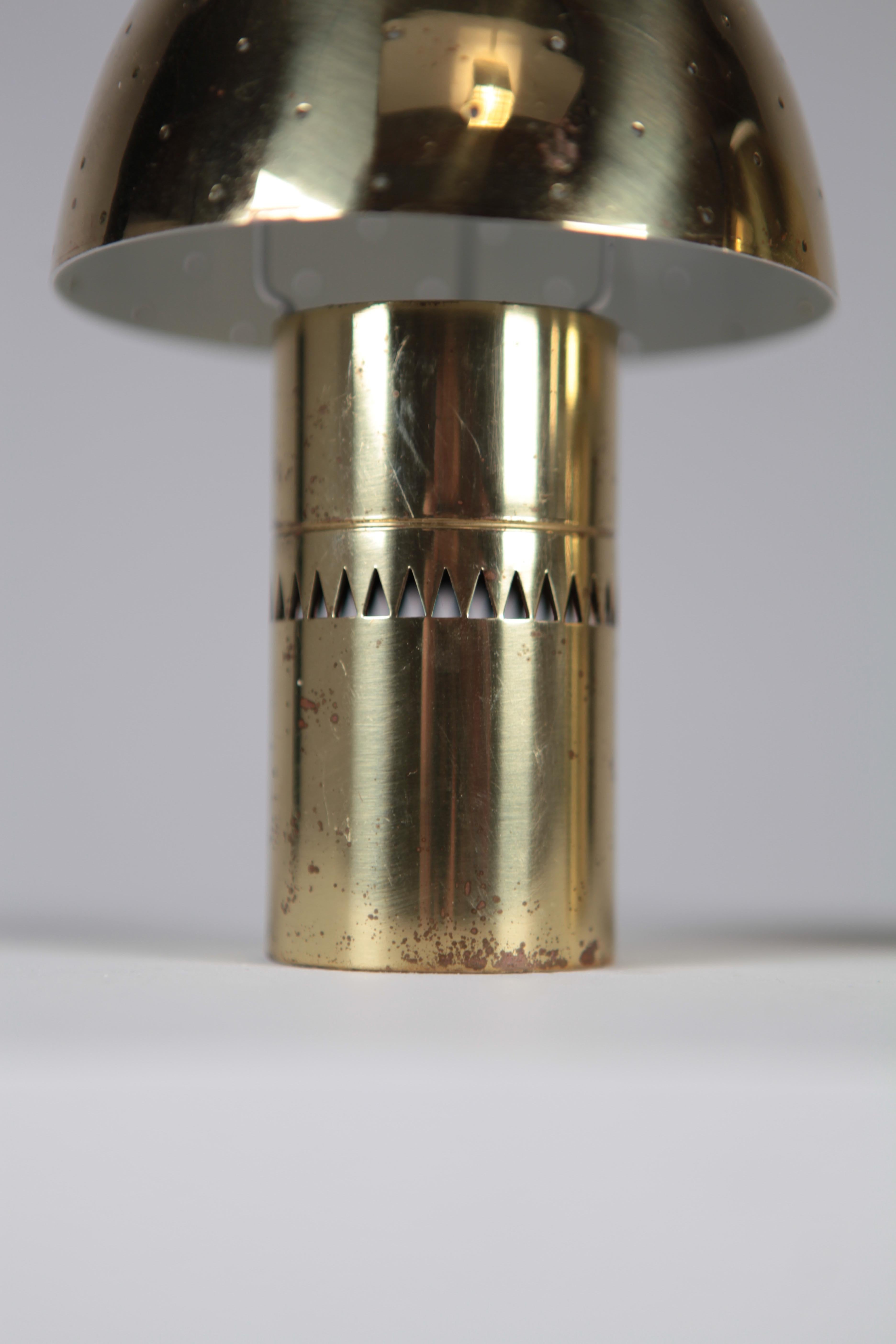 Hans-Agne Jakobsson, Candle Lights Model 145 in Perforated Brass In Fair Condition In Berlin, DE