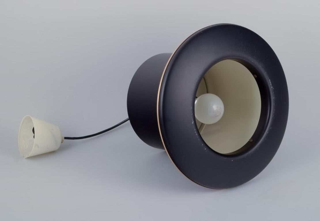 Hans Agne Jakobsson. Ceiling lamp in the shape of a top hat in black metal. For Sale 1