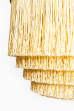 Hans-Agne Jakobsson Ceiling Lamp Model T-602 in Brass and Silk Fringes