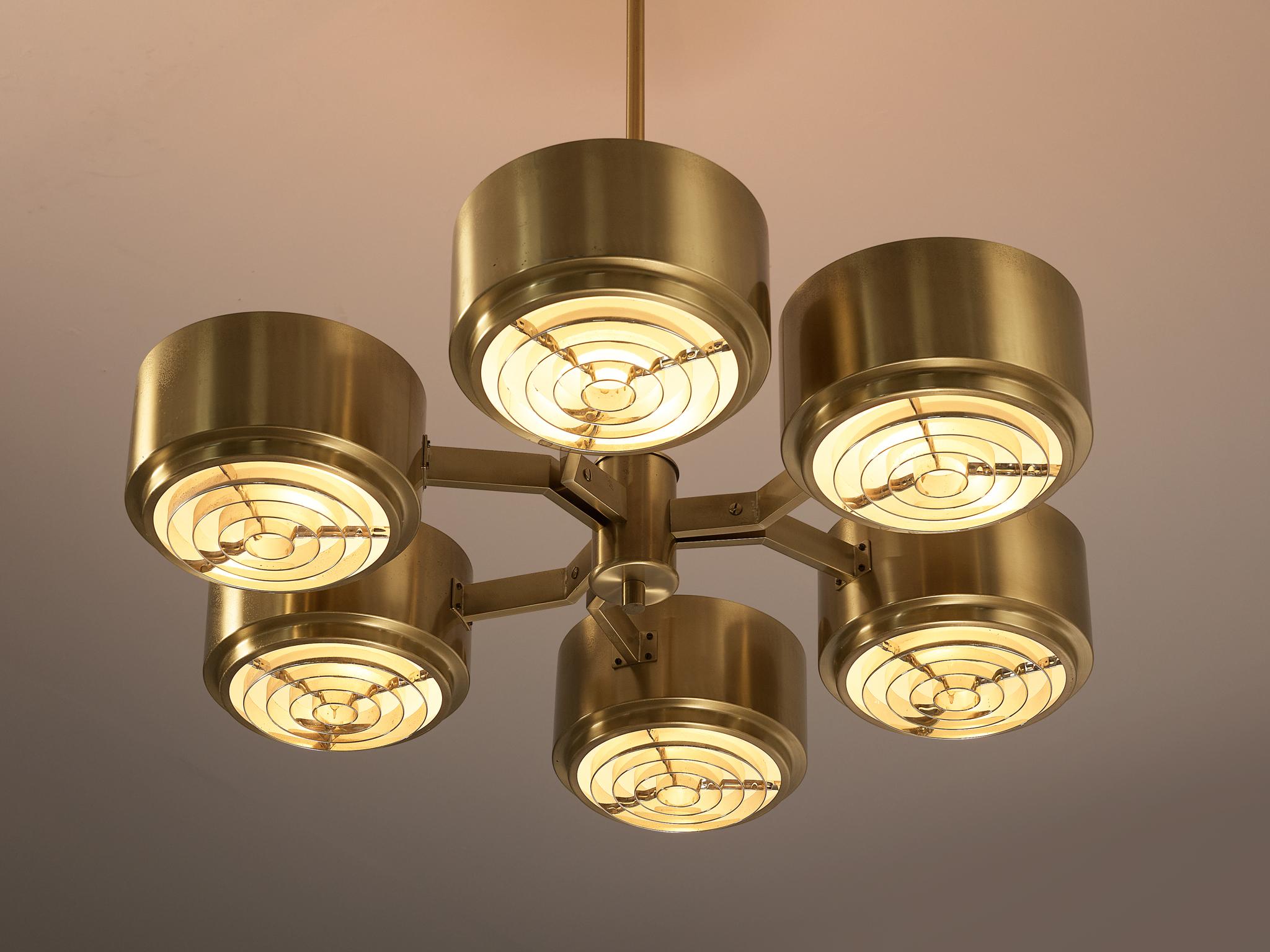 Scandinavian Modern Hans-Agne Jakobsson Ceiling Light in Brass  For Sale