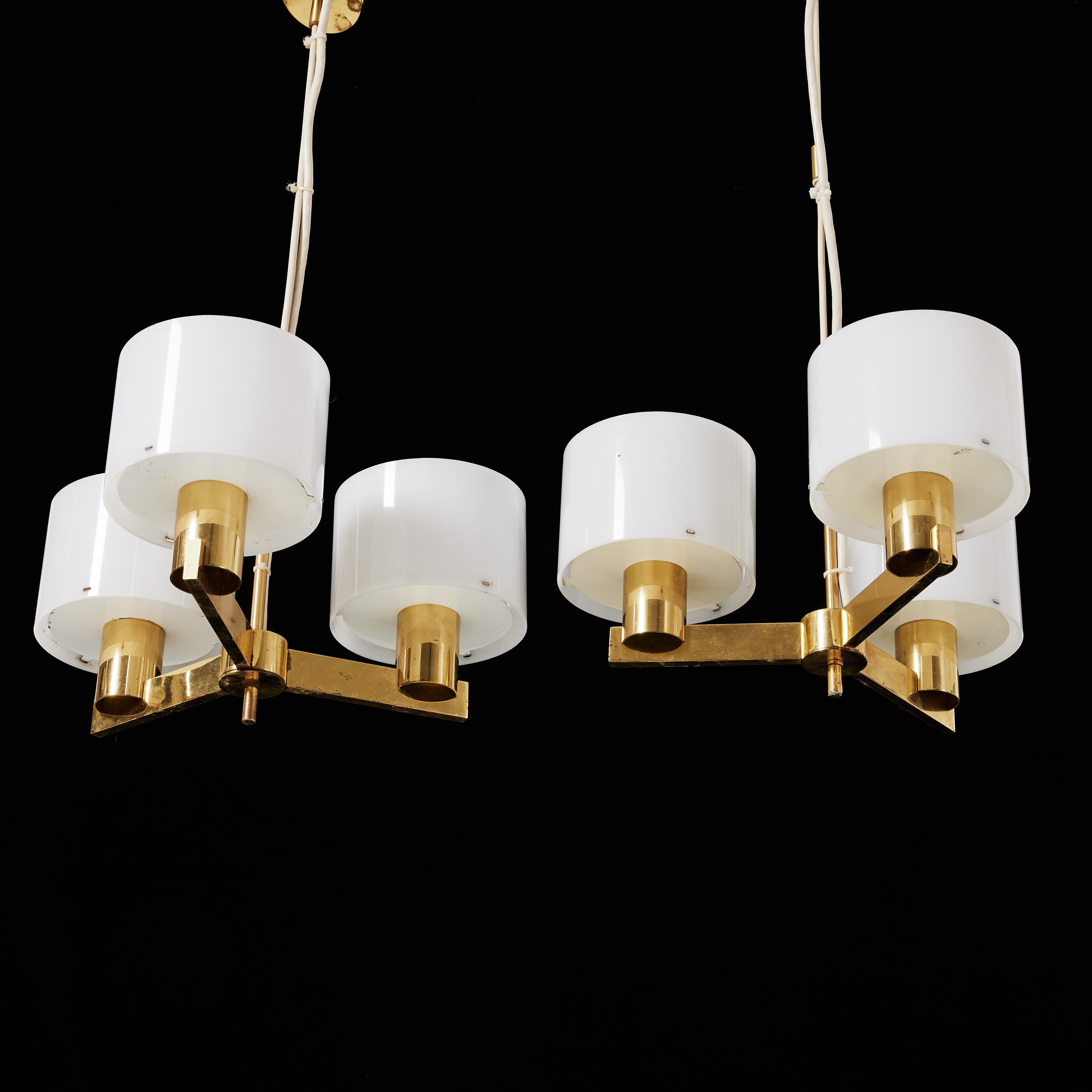 Lampadario Hans Agne Jakobsson a 3 bracci di AB Markaryd Svezia 1960 marcato In condizioni buone in vendita a Paris, FR