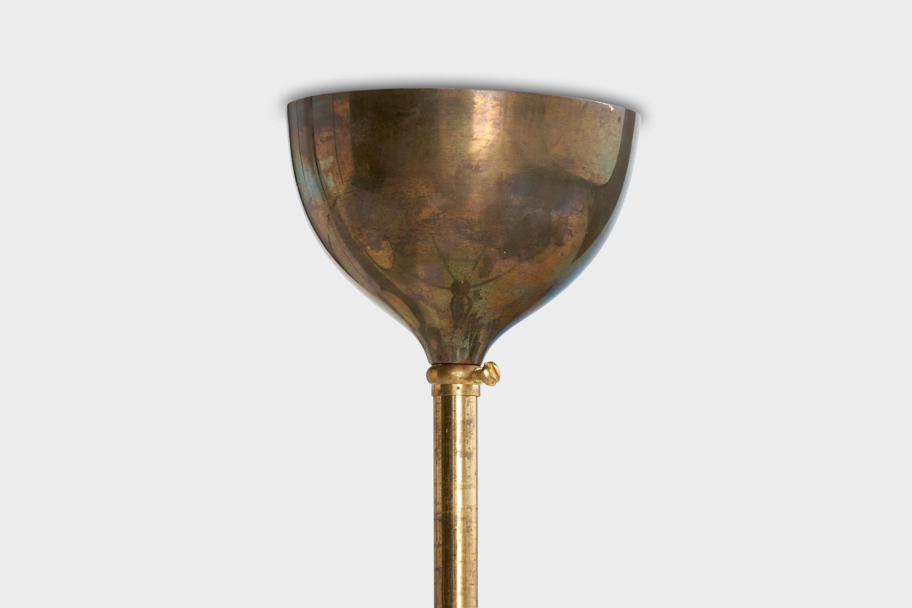 Hans-Agne Jakobsson, Chandelier, Brass, Fabric, Acrylic, Sweden, 1960s For Sale 3