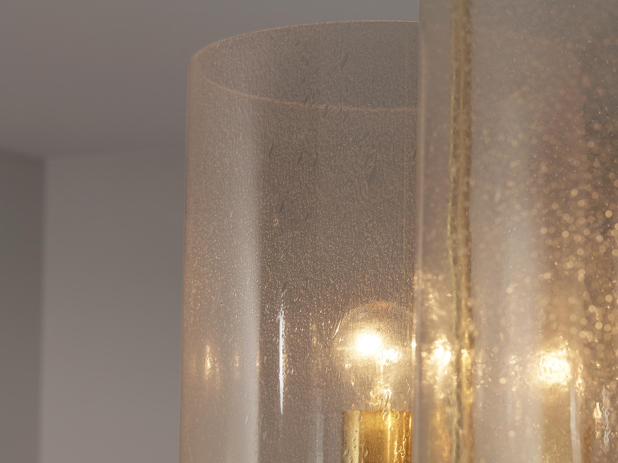 Hans-Agne Jakobsson Chandelier in Brass and Blown Glass For Sale 4
