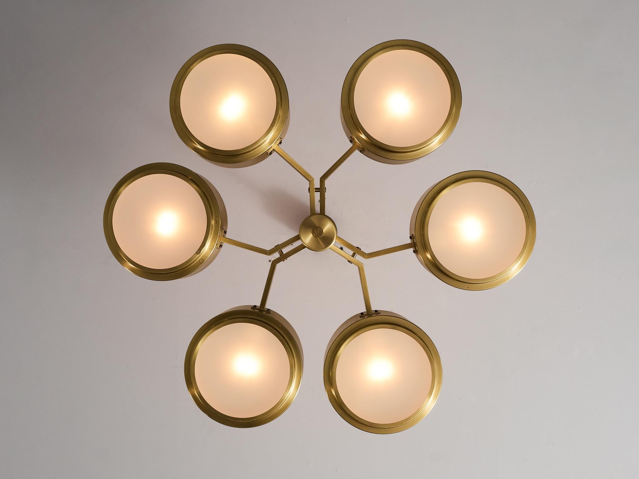 Svedese Lampadario Hans-Agne Jakobsson in ottone in vendita