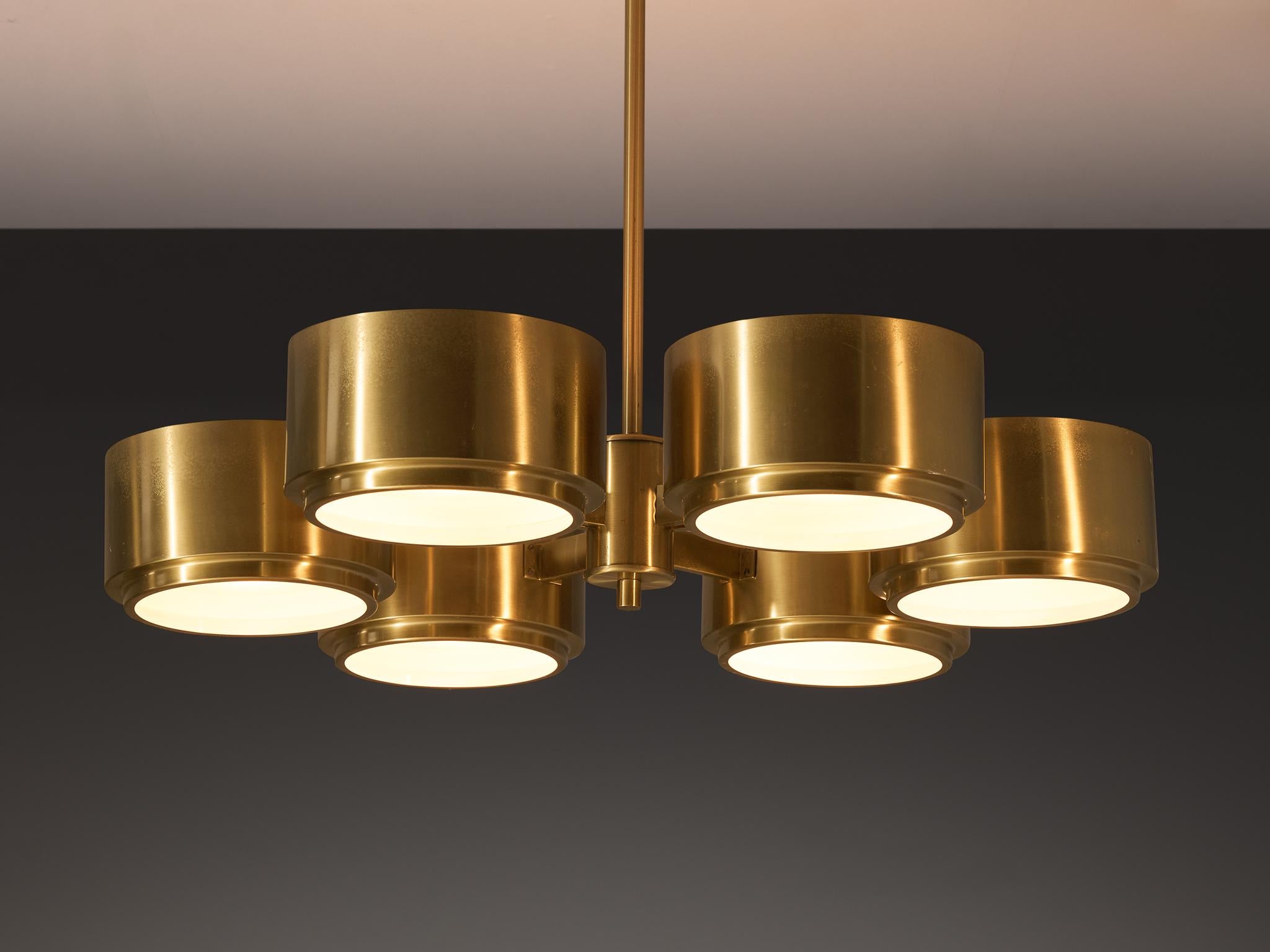 Lampadario Hans-Agne Jakobsson in ottone In condizioni buone in vendita a Waalwijk, NL