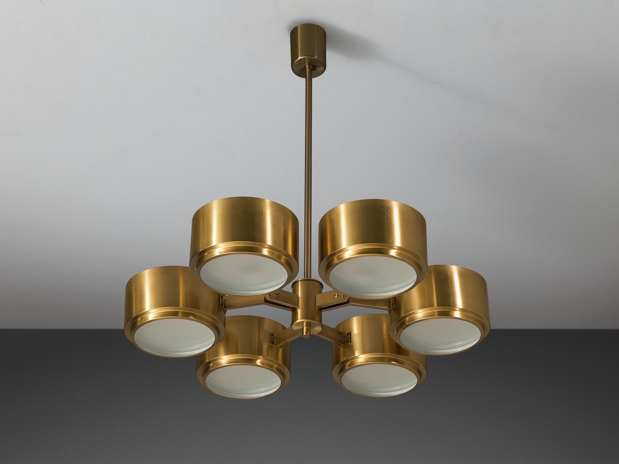 Lampadario Hans-Agne Jakobsson in ottone in vendita 1
