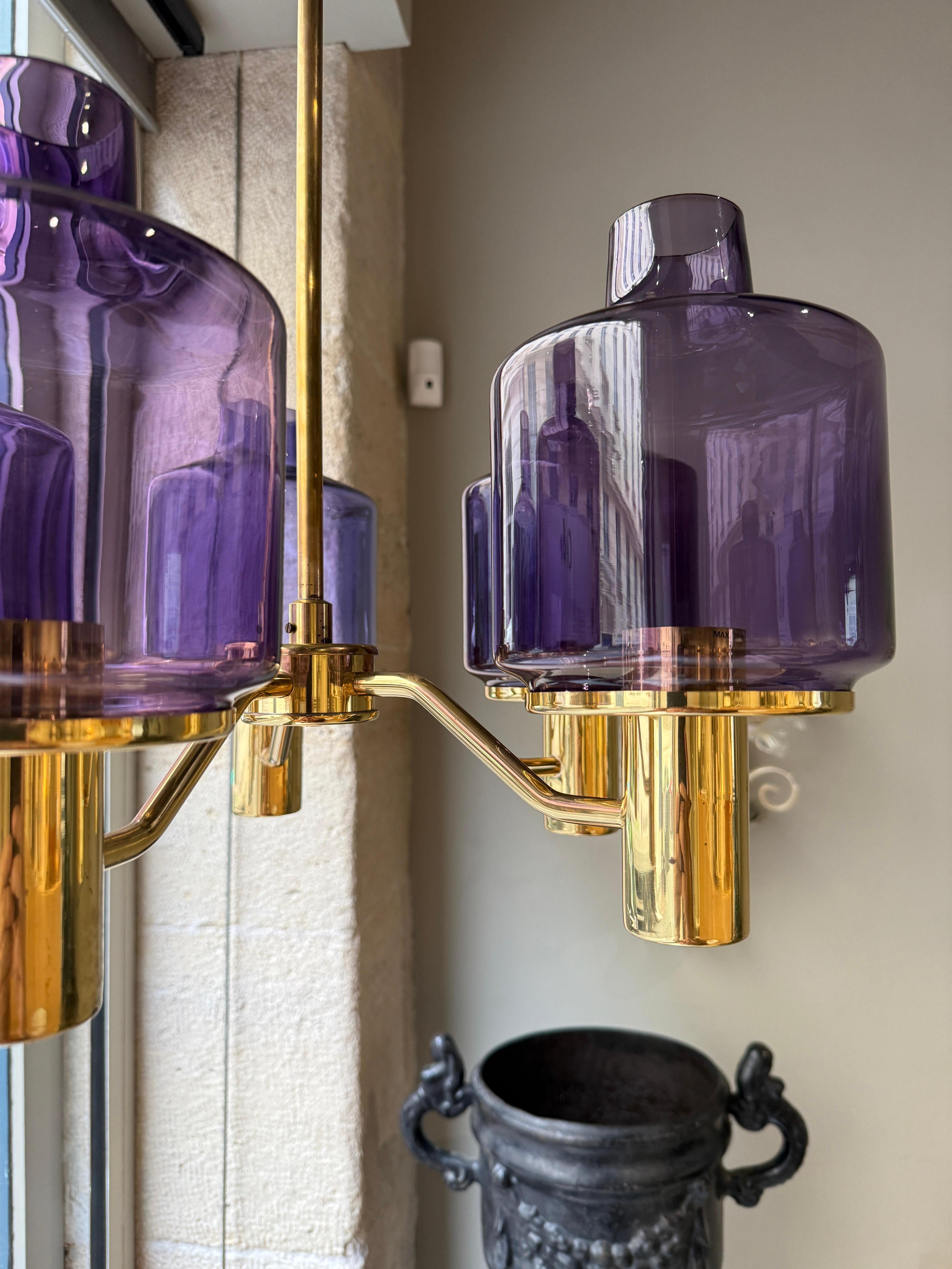 Mid-Century Modern Hans Agne Jakobsson chandelier stamped Sweden 1970 For Sale
