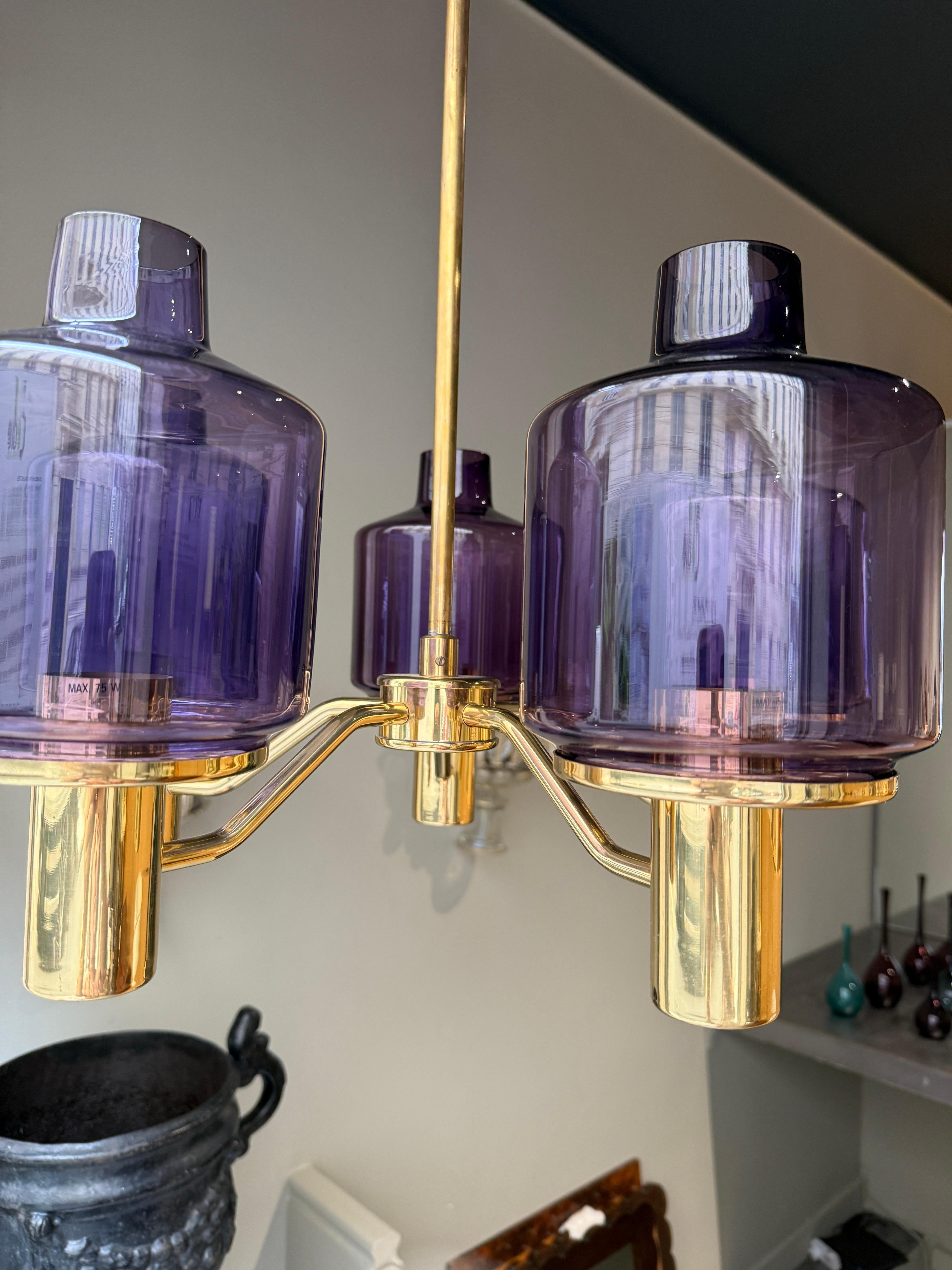 Swedish Hans Agne Jakobsson chandelier stamped Sweden 1970 For Sale