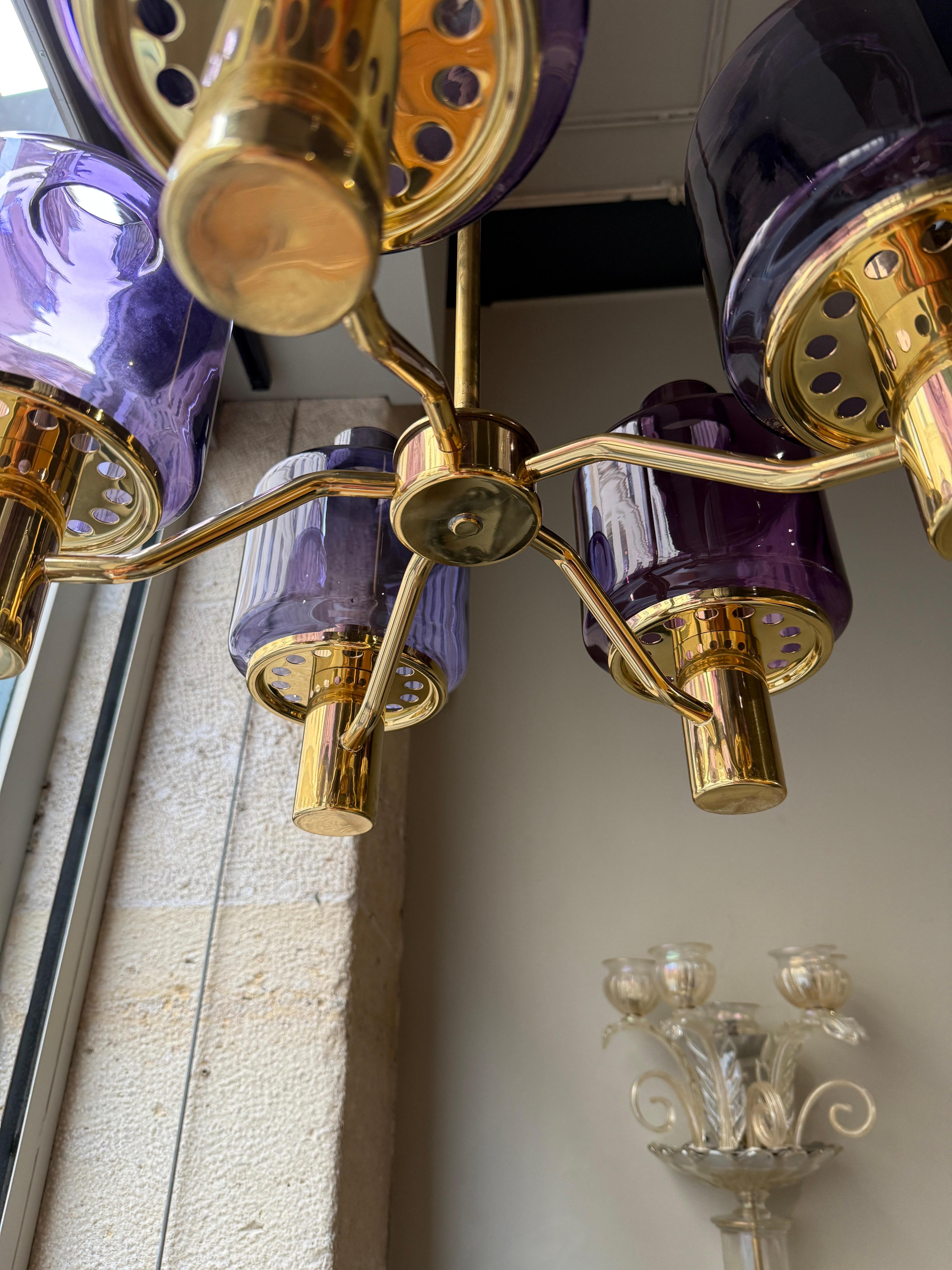 Hans Agne Jakobsson chandelier stamped Sweden 1970 In Good Condition For Sale In PARIS, FR
