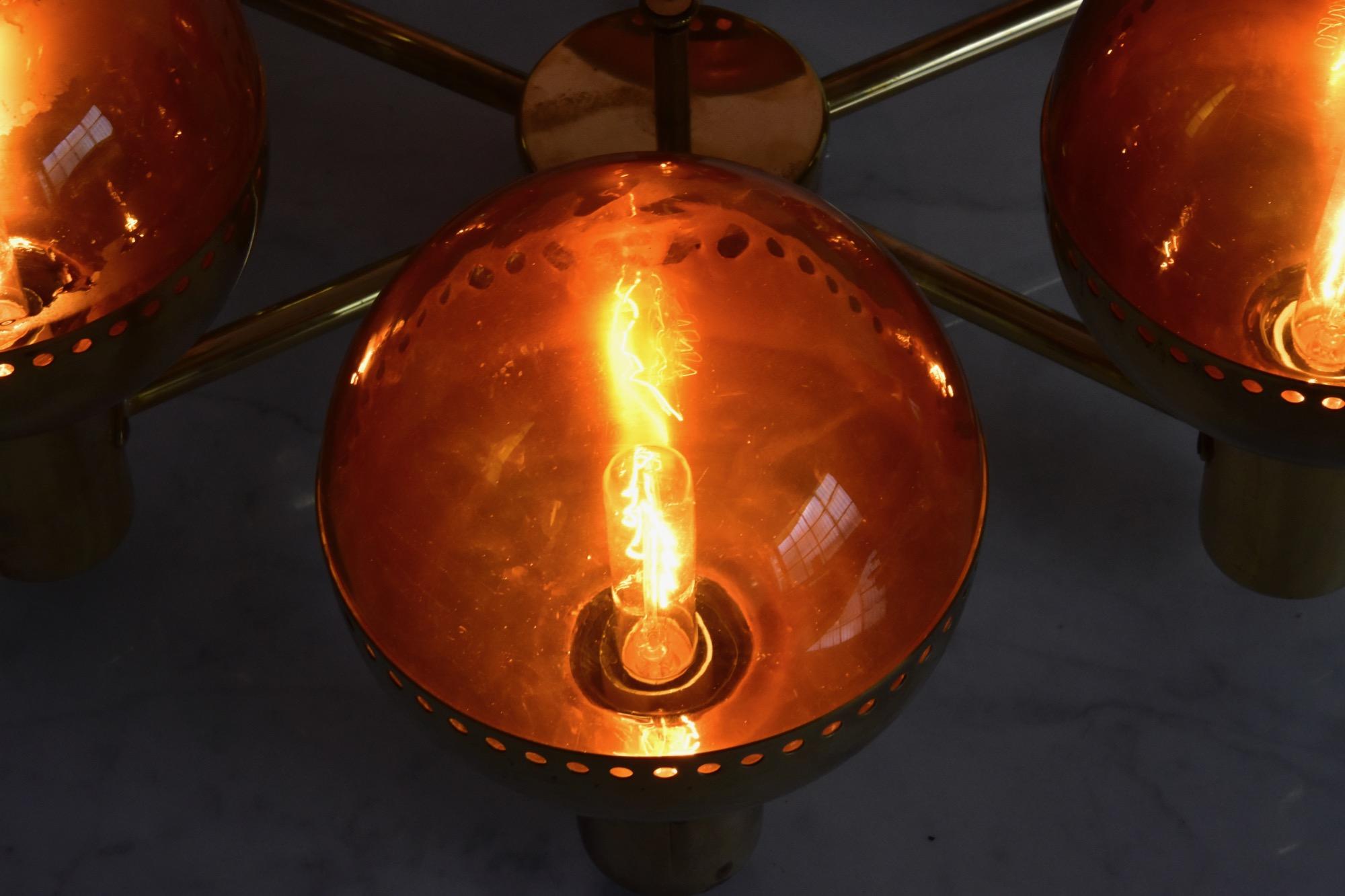 Hans-Agne Jakobsson Chandeliers T449/6 Patricia, 1960s Ceiling Lamp by Markaryd For Sale 5