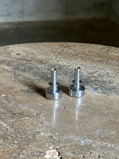 Hans Agne Jakobsson Chrome Candle Holders, a Pair