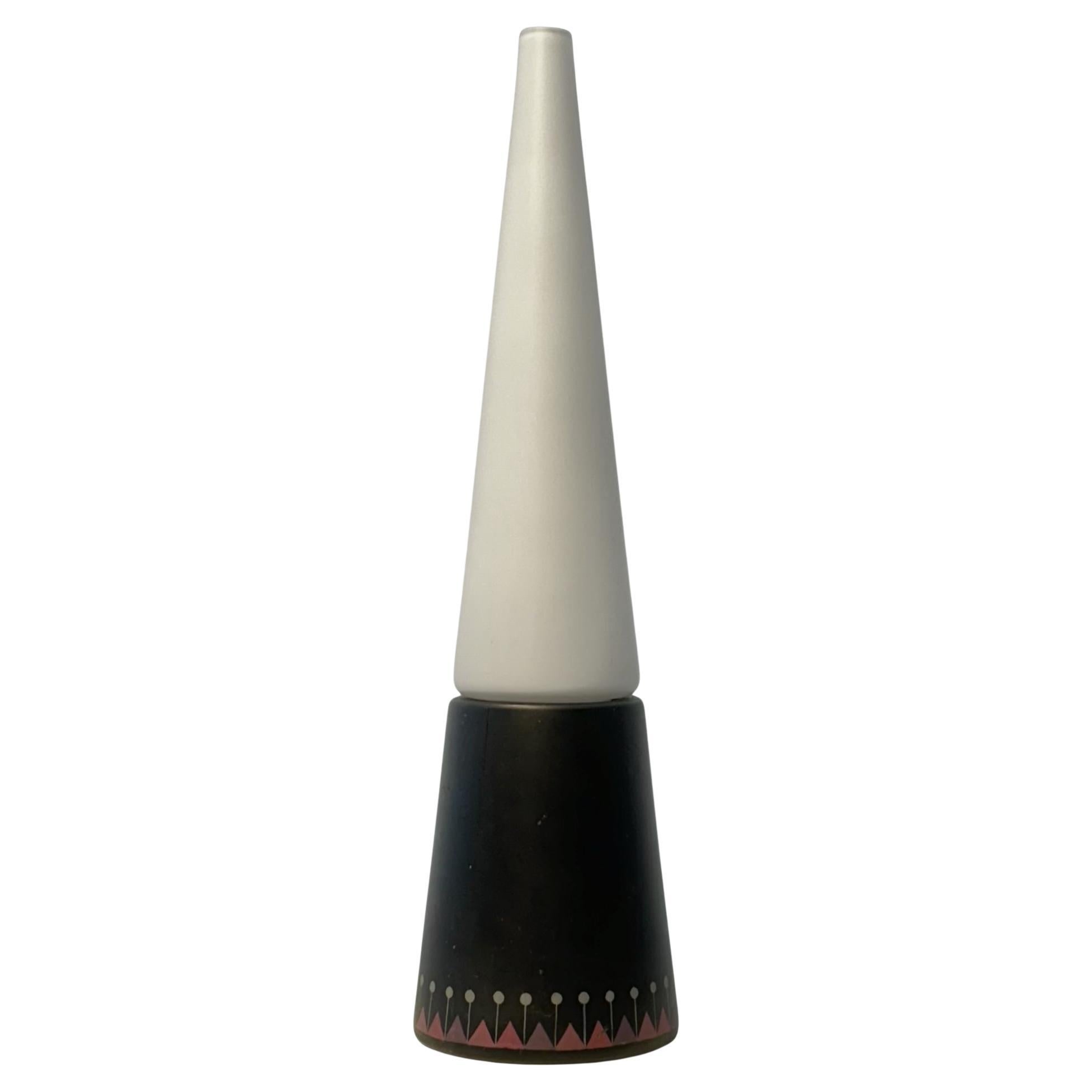 Lampada da tavolo conica di metà secolo di Hans-Agne Jakobsson, vetro e legno, Svezia, anni '50