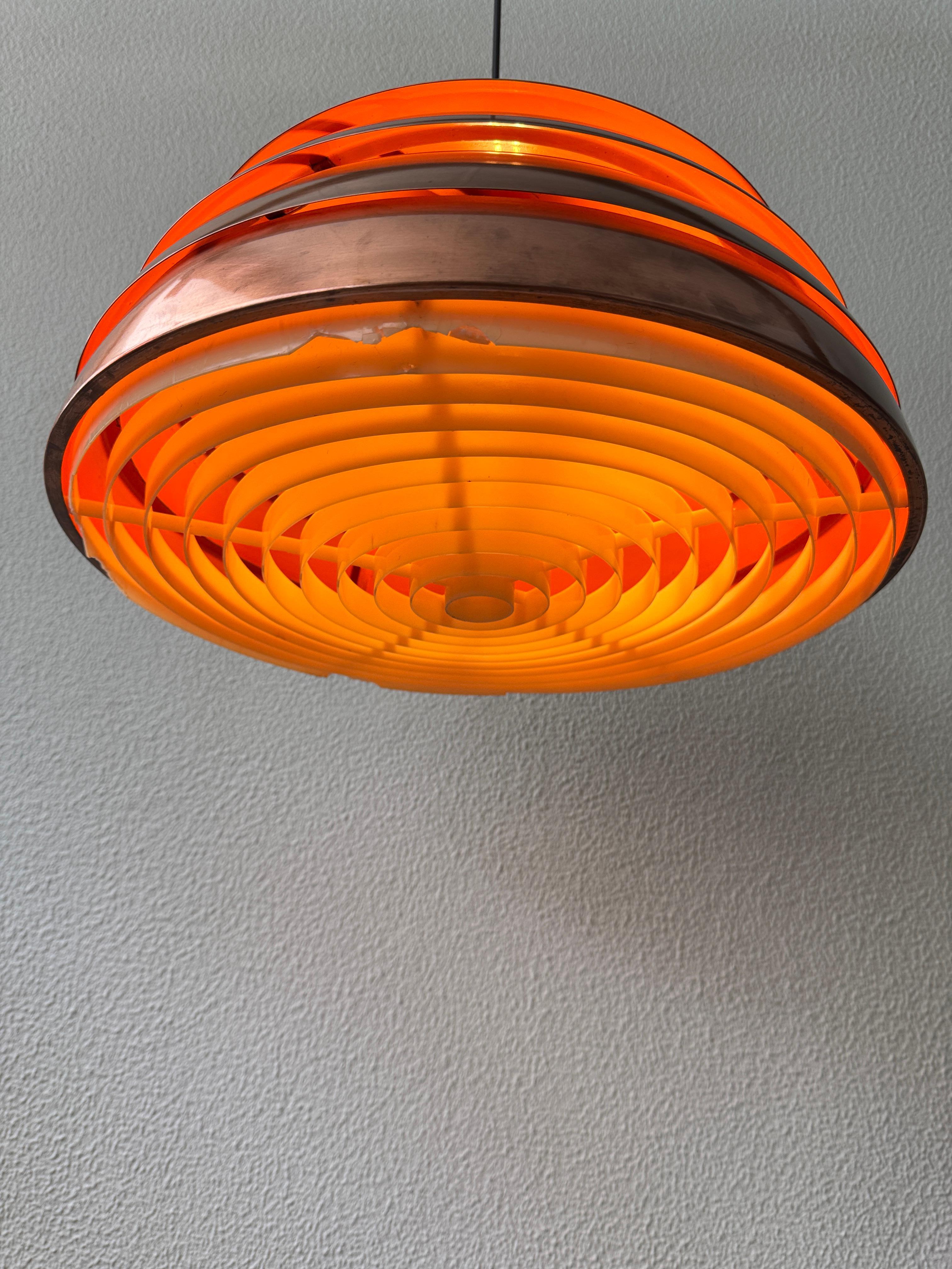 Hans-Agne Jakobsson Copper Pendant Lamp Model T325/450 Markaryd Sweden 1960s For Sale 3
