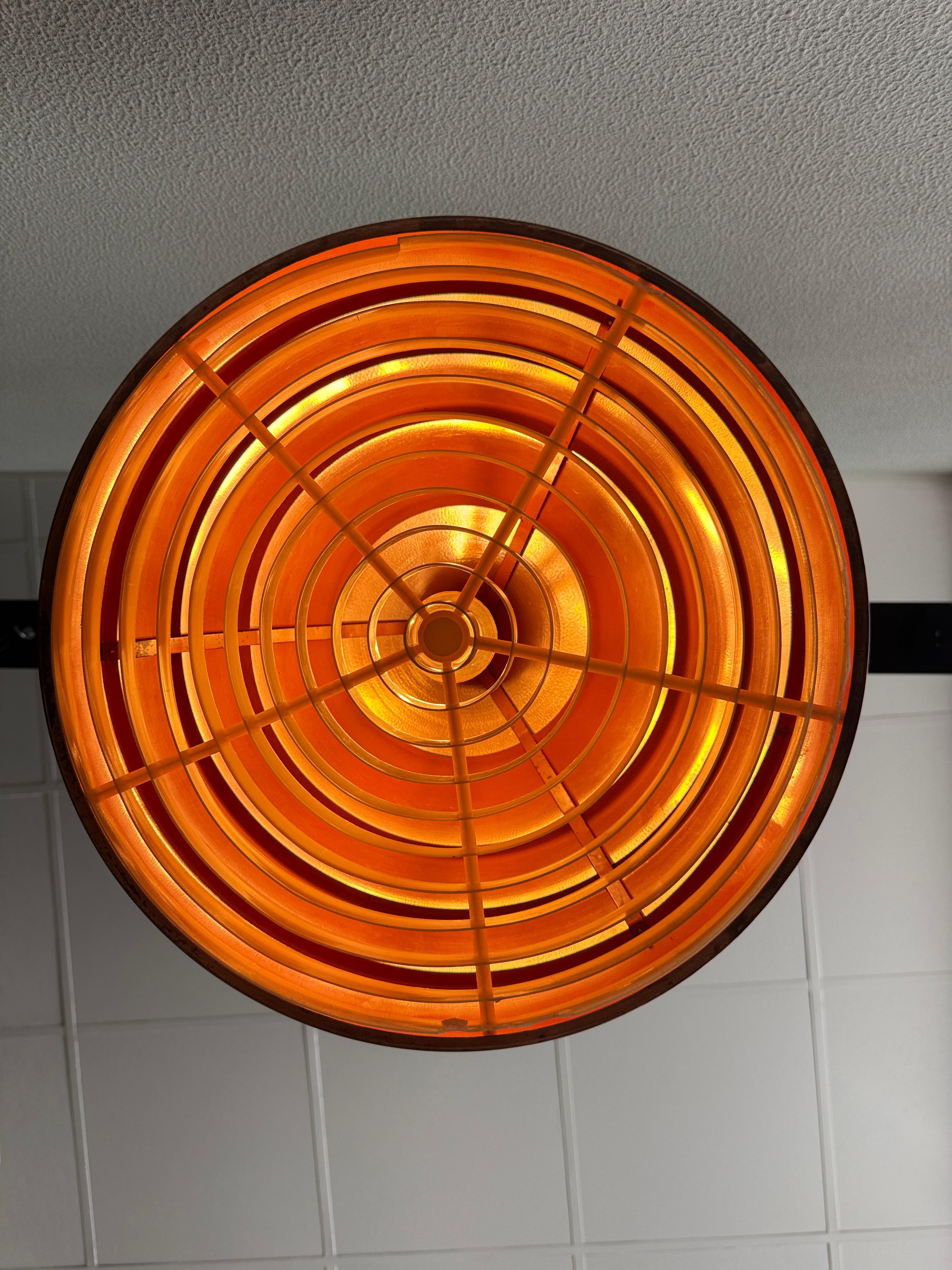 Hans-Agne Jakobsson Copper Pendant Lamp Model T325/450 Markaryd Sweden 1960s For Sale 7