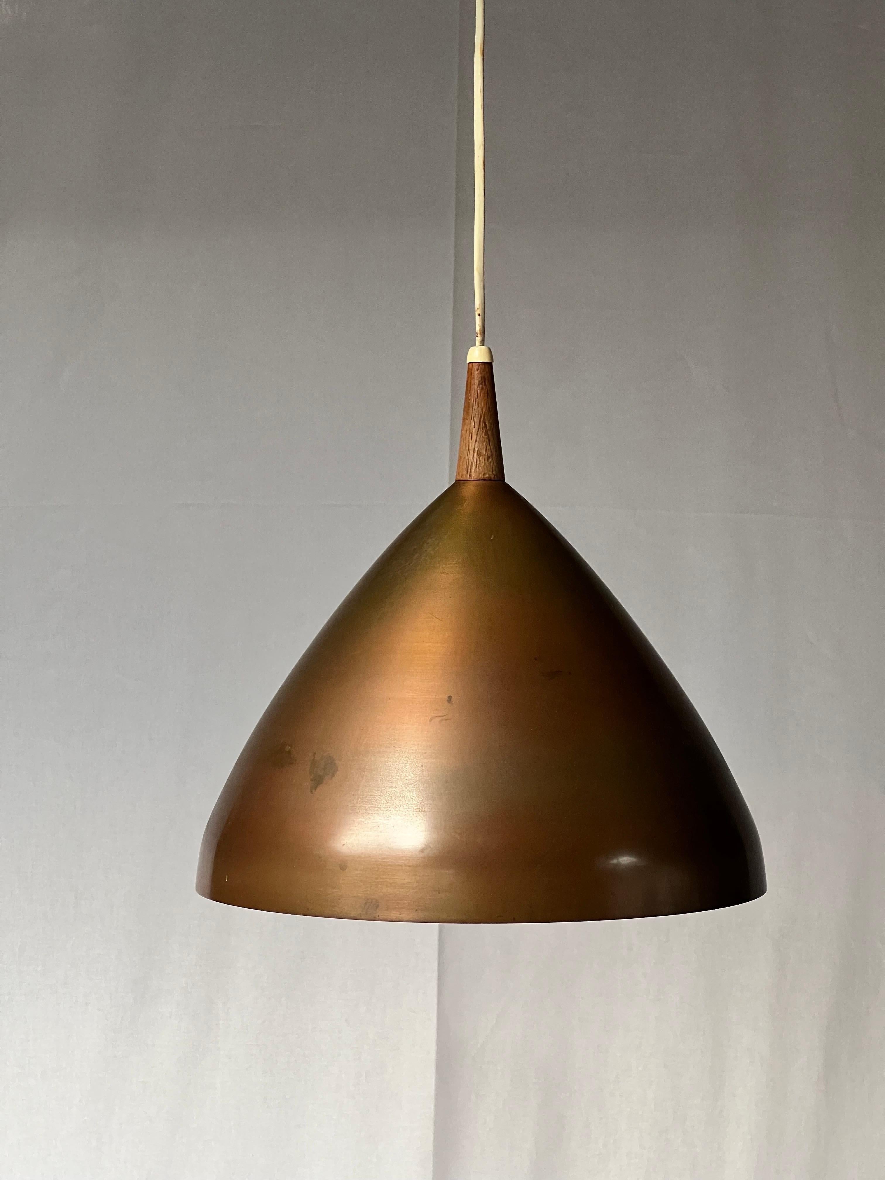 Swedish Hans Agne Jakobsson Copper suspension Lamp, Midcentury from Sweden 1950's For Sale