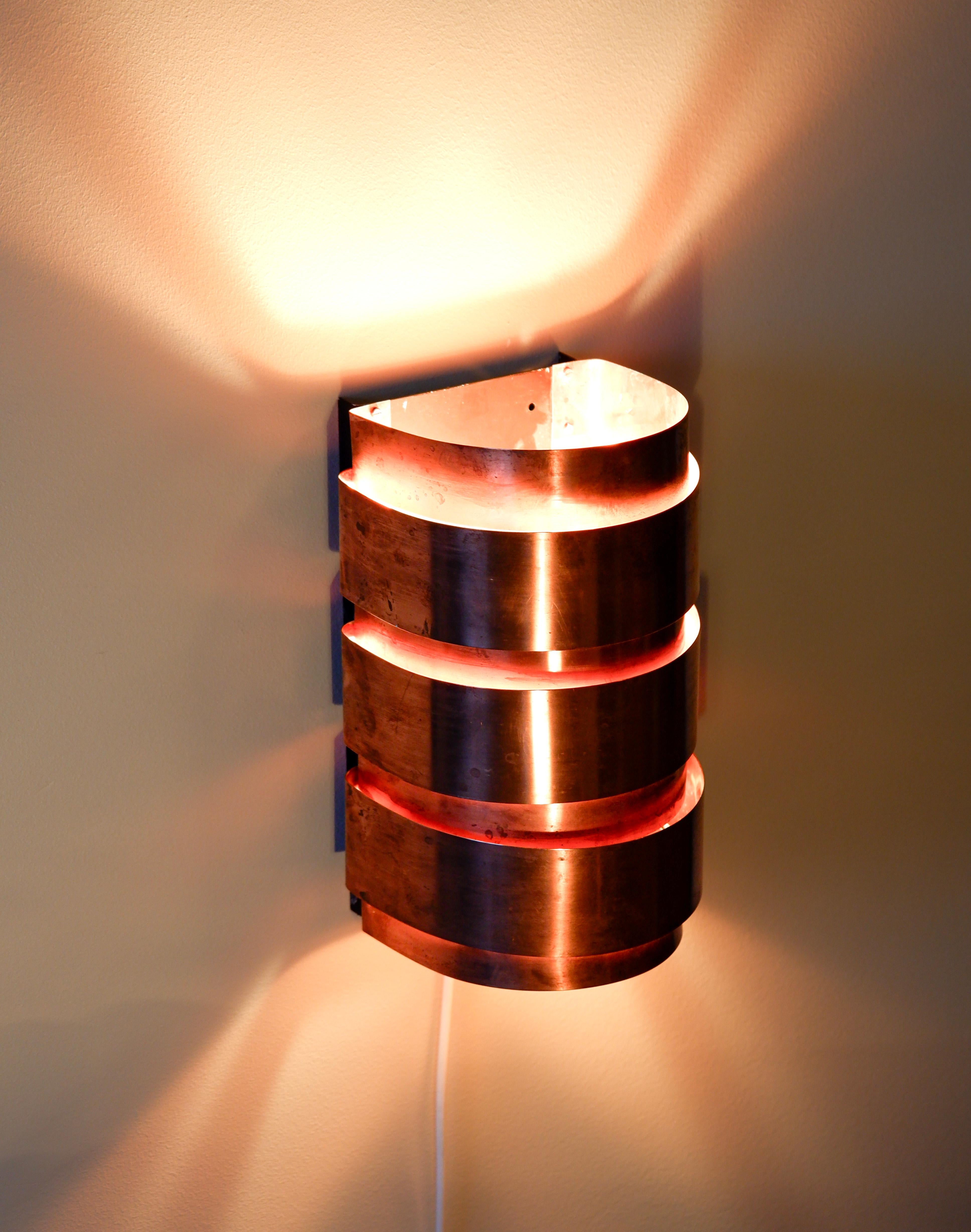 Hans Agne Jakobsson Copper wall lamp. 1