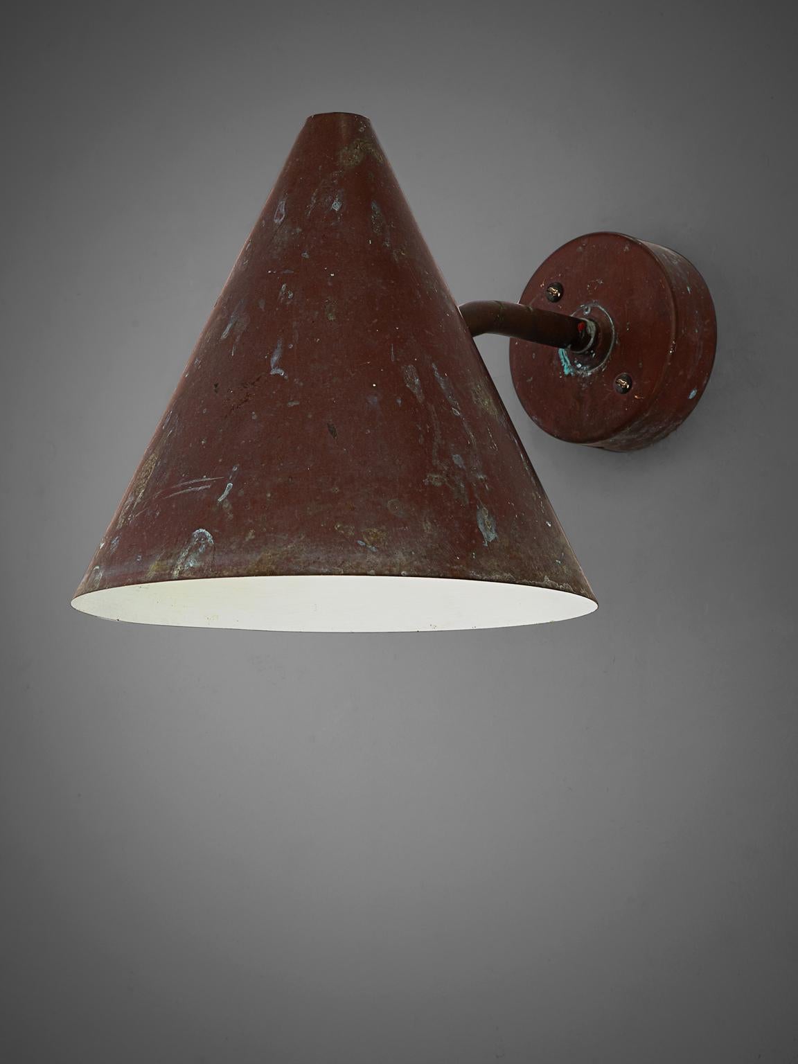 Hans-Agne Jakobsson Copper Wall Light In Good Condition In Waalwijk, NL