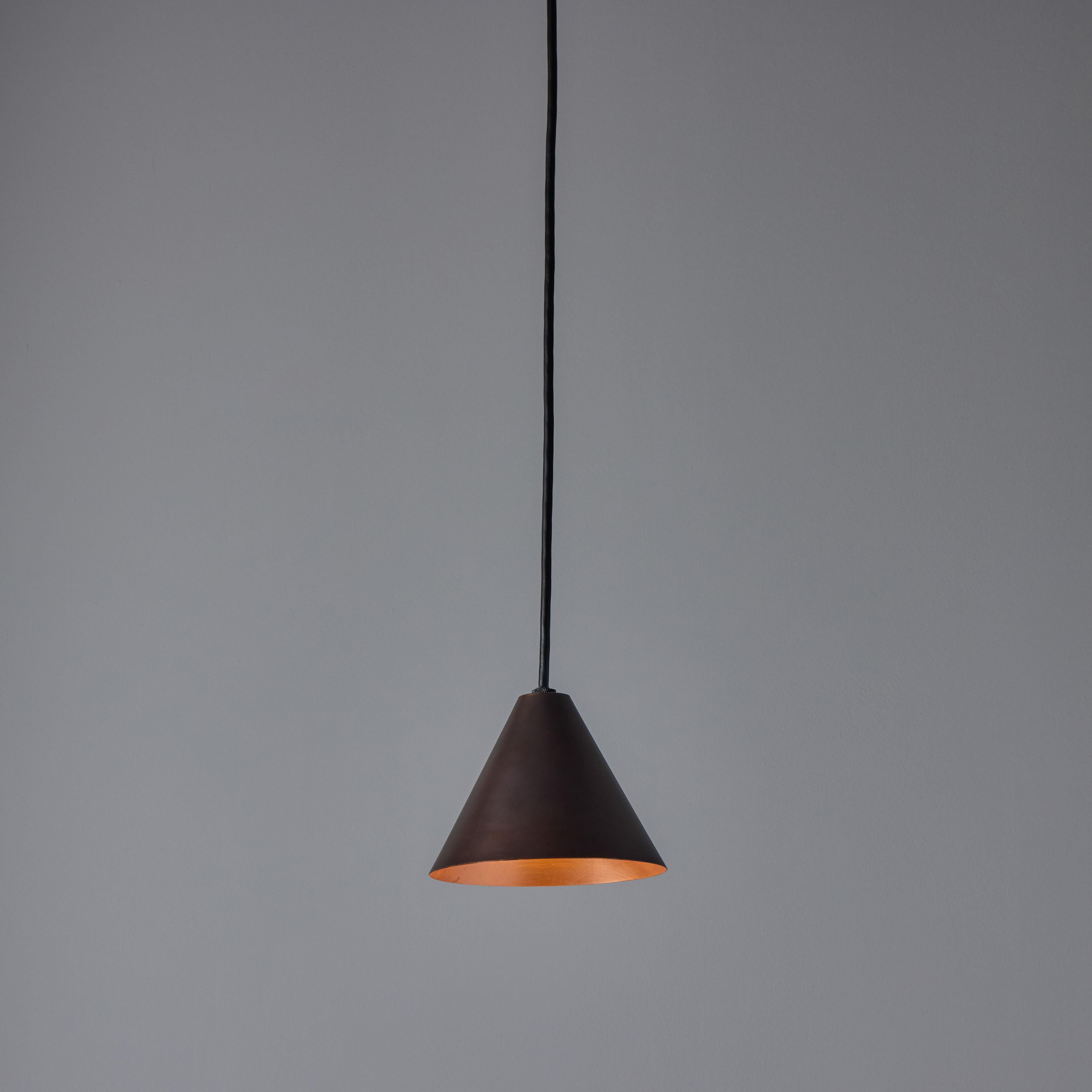 Hans-Agne Jakobsson Dark Brown Patinated 'Mini-Tratten' Outdoor Pendant For Sale 3