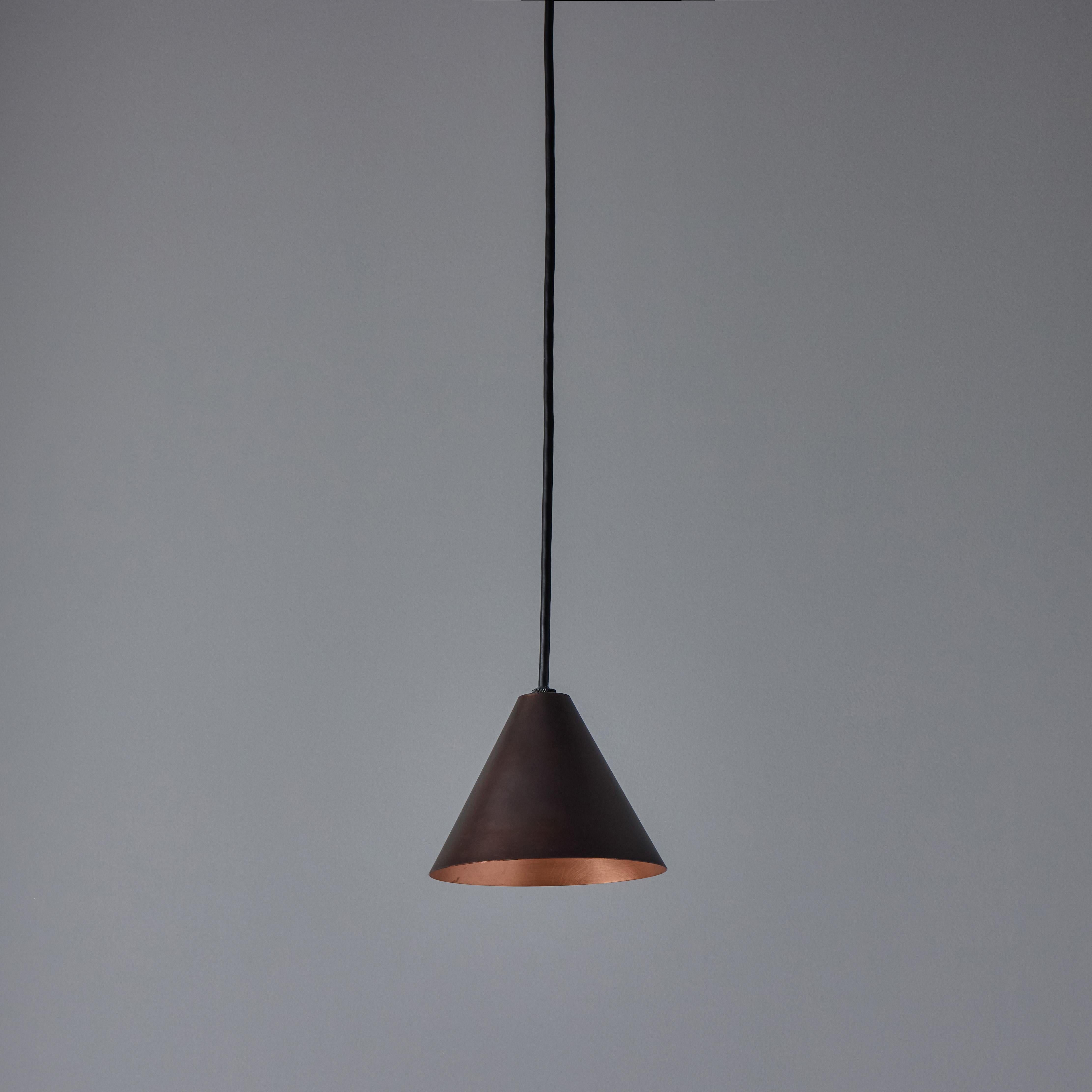 Hans-Agne Jakobsson Dark Brown Patinated 'Mini-Tratten' Outdoor Pendant For Sale 4
