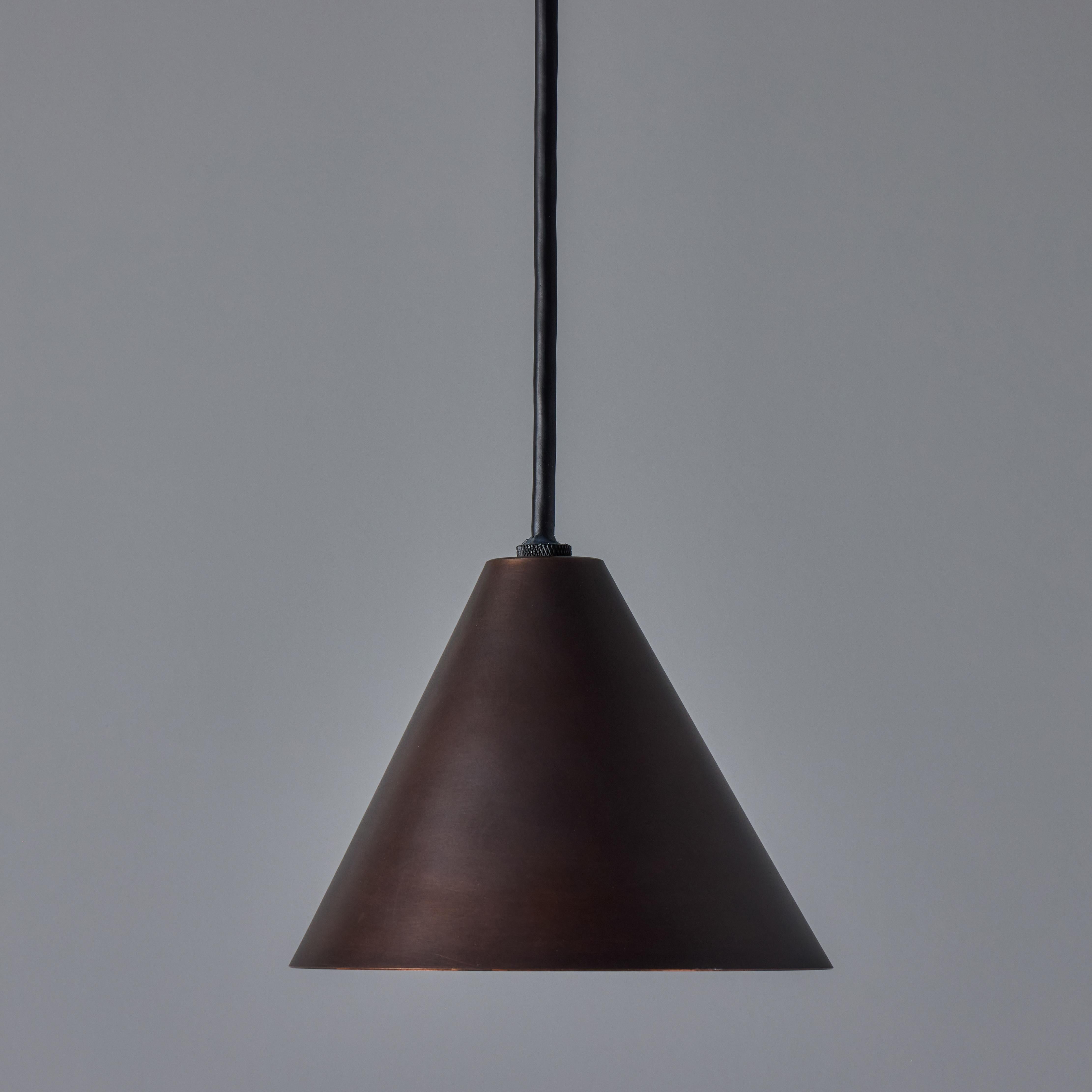 Hans-Agne Jakobsson Dark Brown Patinated 'Mini-Tratten' Outdoor Pendant For Sale 6