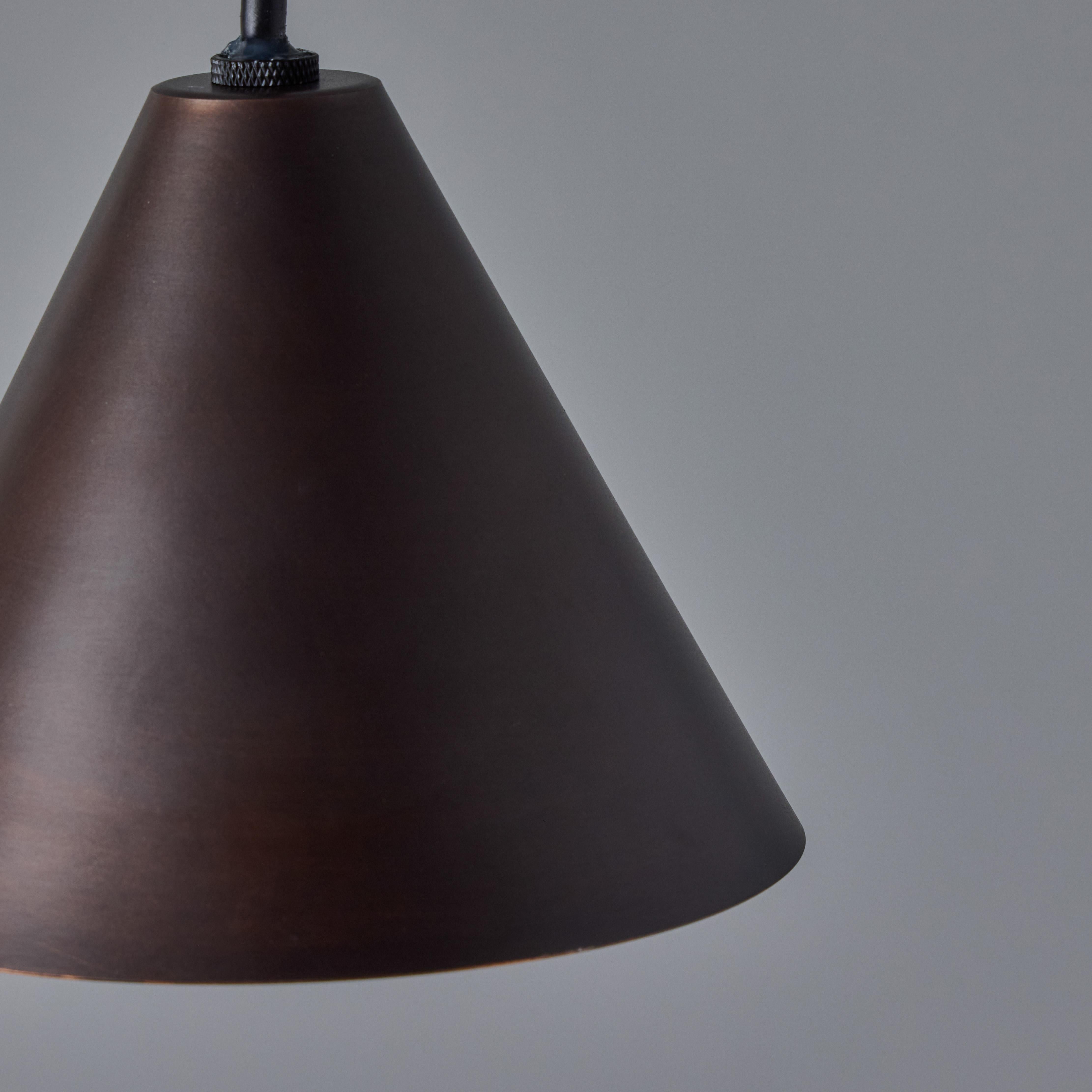 Hans-Agne Jakobsson Dark Brown Patinated 'Mini-Tratten' Outdoor Pendant For Sale 8