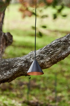 Hans-Agne Jakobsson Dark Brown Patinated 'Mini-Tratten' Outdoor Pendant