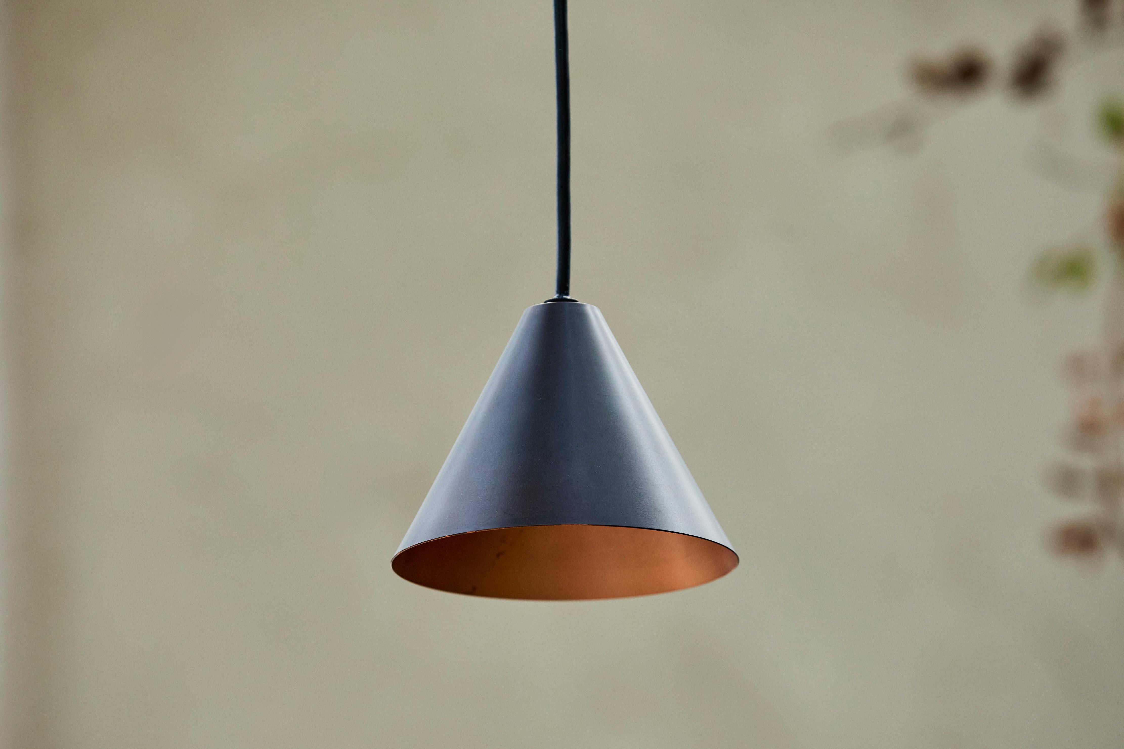 Hans-Agne Jakobsson Dark Brown Patinated 'Mini-Tratten' Outdoor Pendant In New Condition For Sale In Glendale, CA