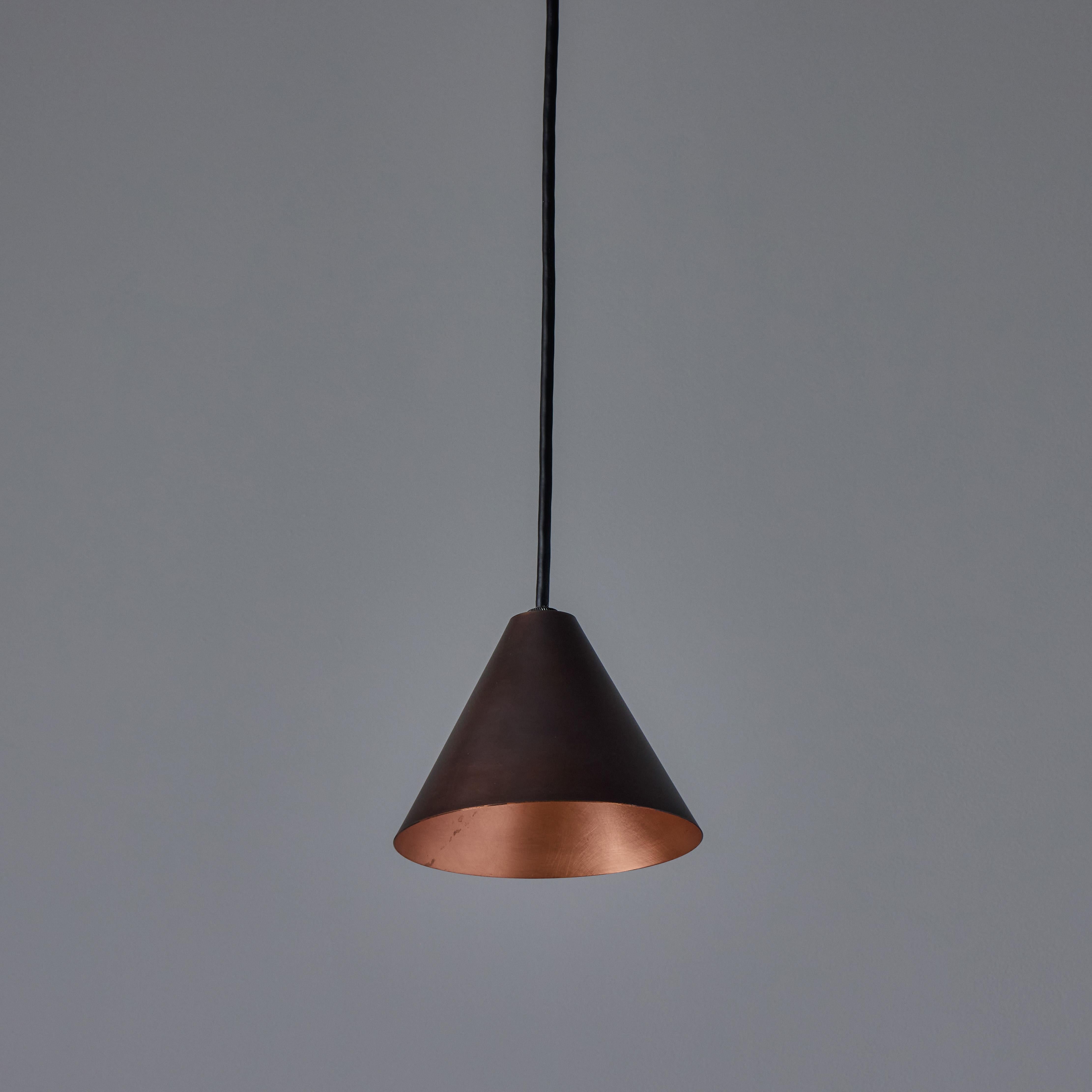 Hans-Agne Jakobsson Dark Brown Patinated 'Mini-Tratten' Outdoor Pendant For Sale 2